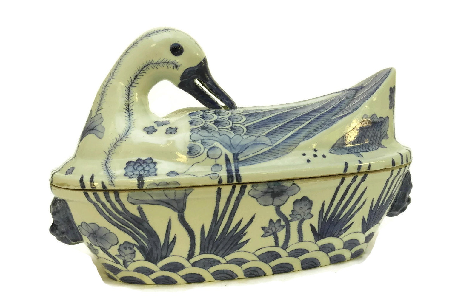 Pair of Antique Chinese Duck Soup Tureens