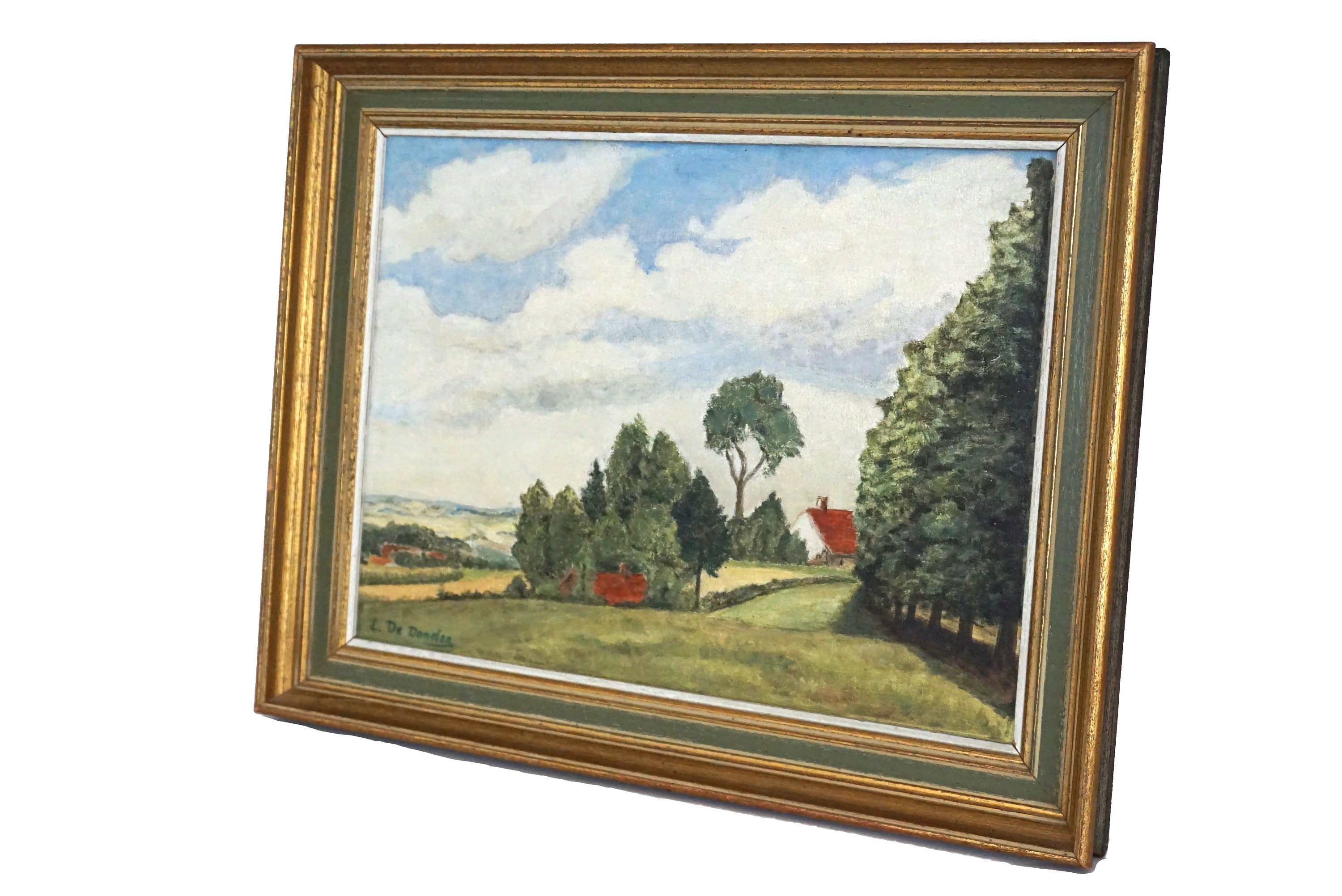 French Farm and Country Landscape Painting, Rustic Art and Home Decor