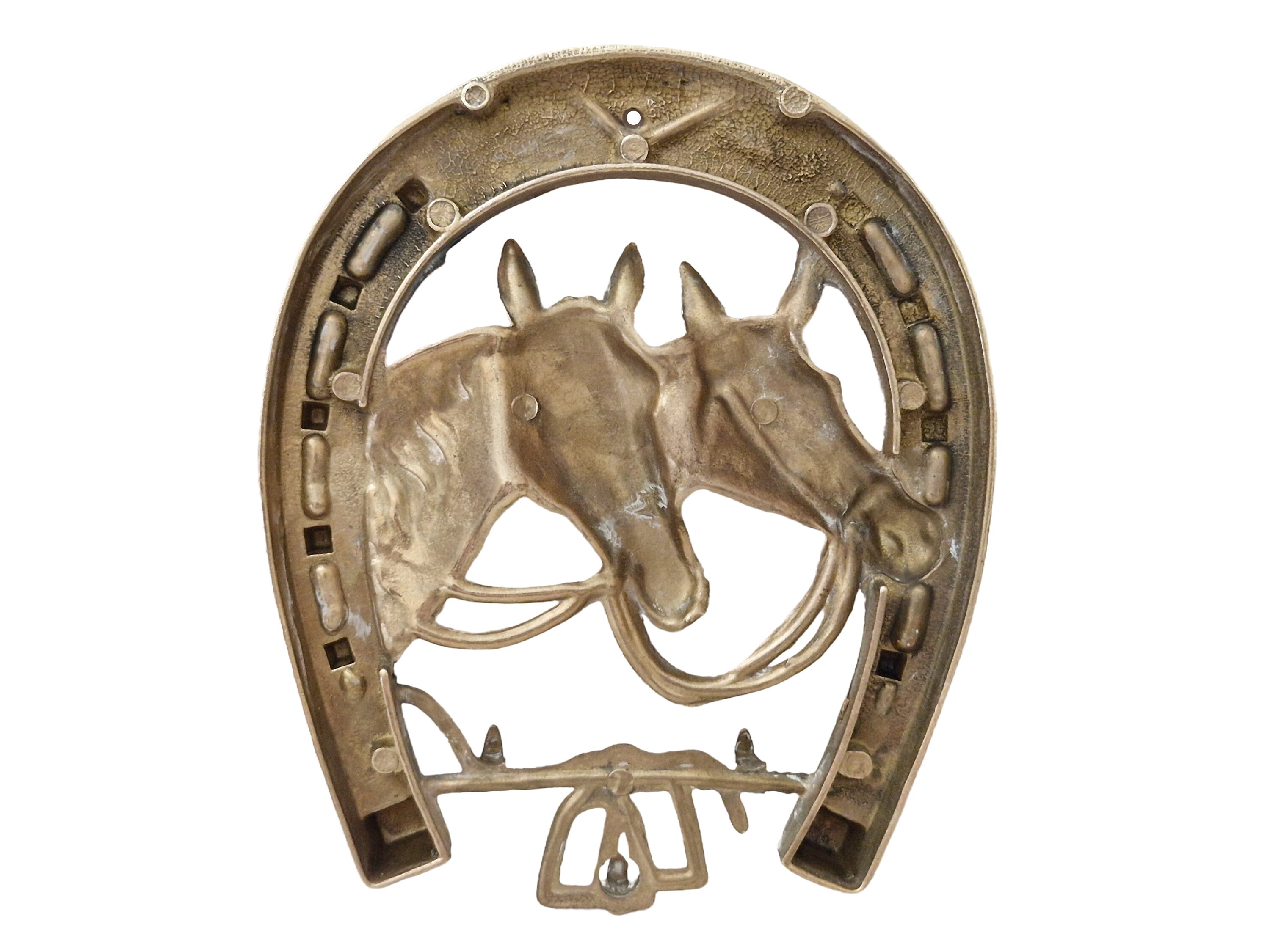 Brass Horse Figurine Key Holder, Vintage Horseshoe Key Display Rack