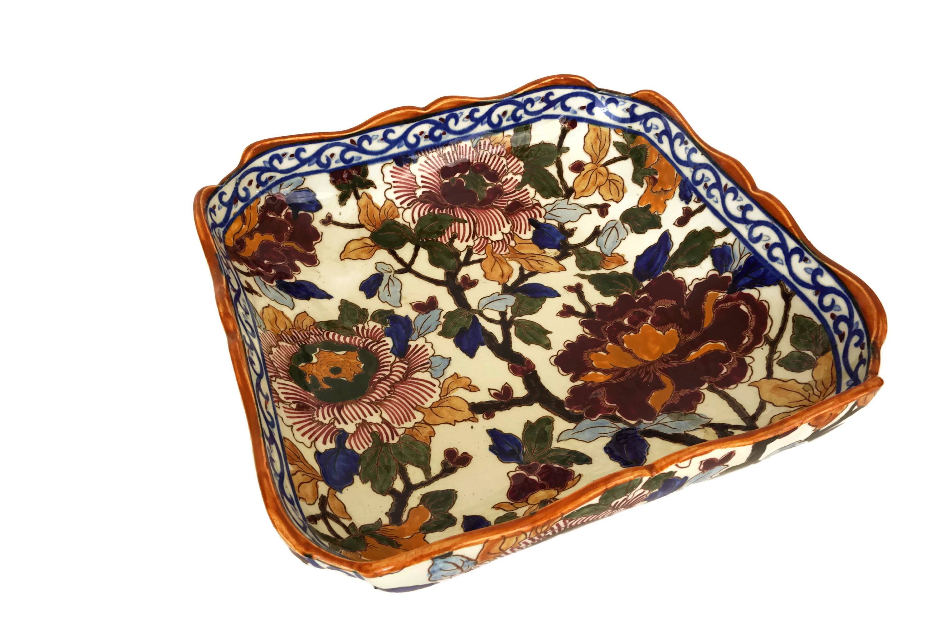 Gien Pivoines Pottery Bowl