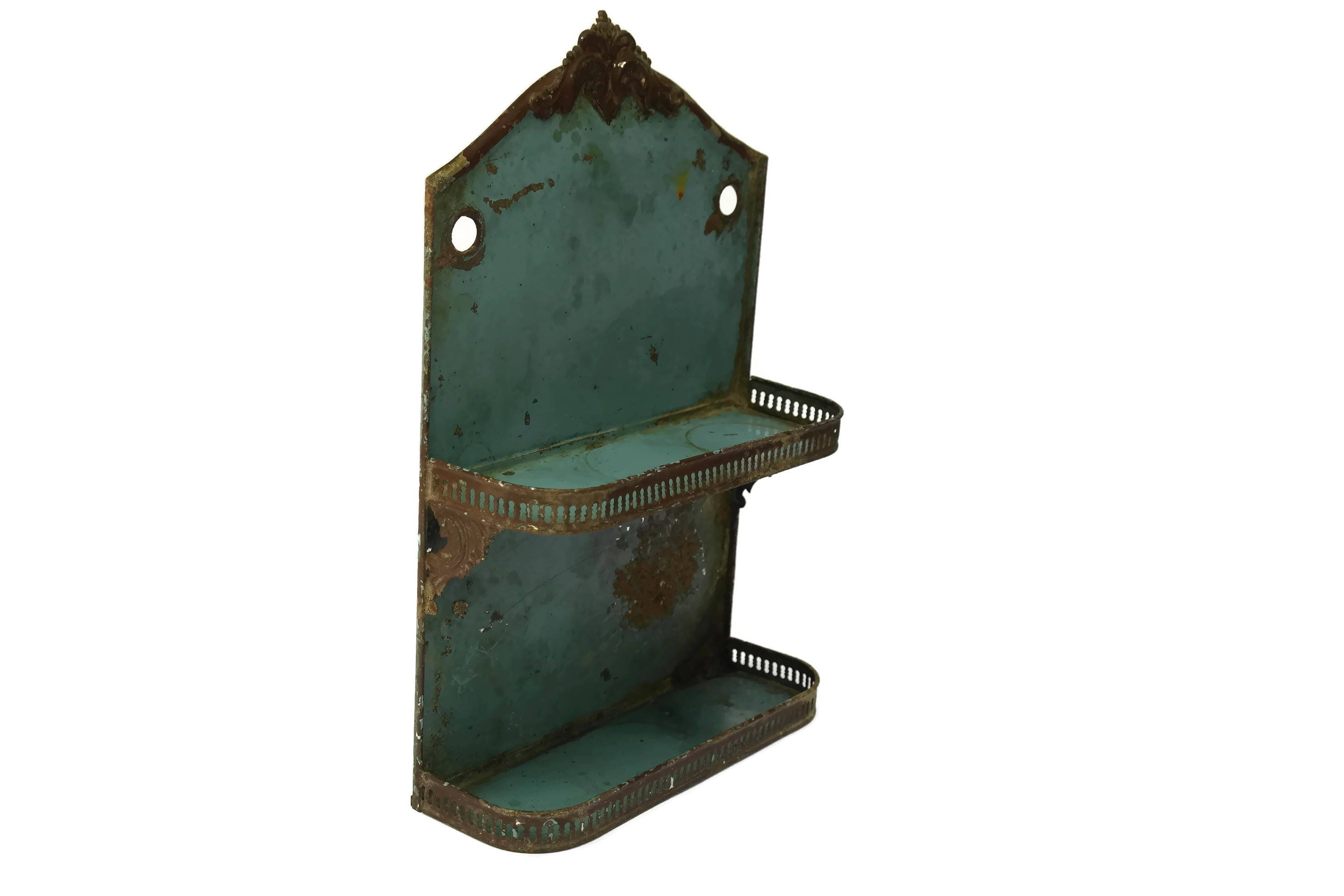 Antique French Enamel Spice Rack and Jars.