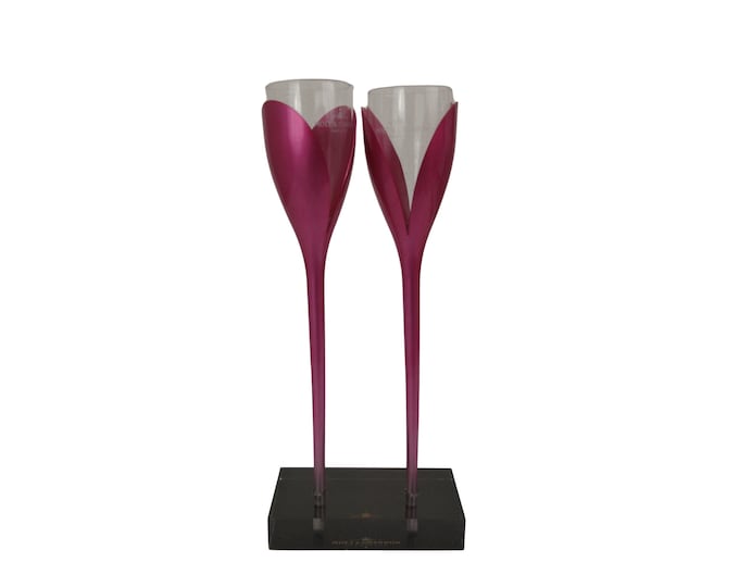 Moet & Chandon Champagne Tulip Flute Glasses and Stand