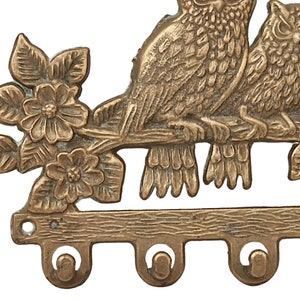 Brass Owls Wall Hanging Key Display Rack