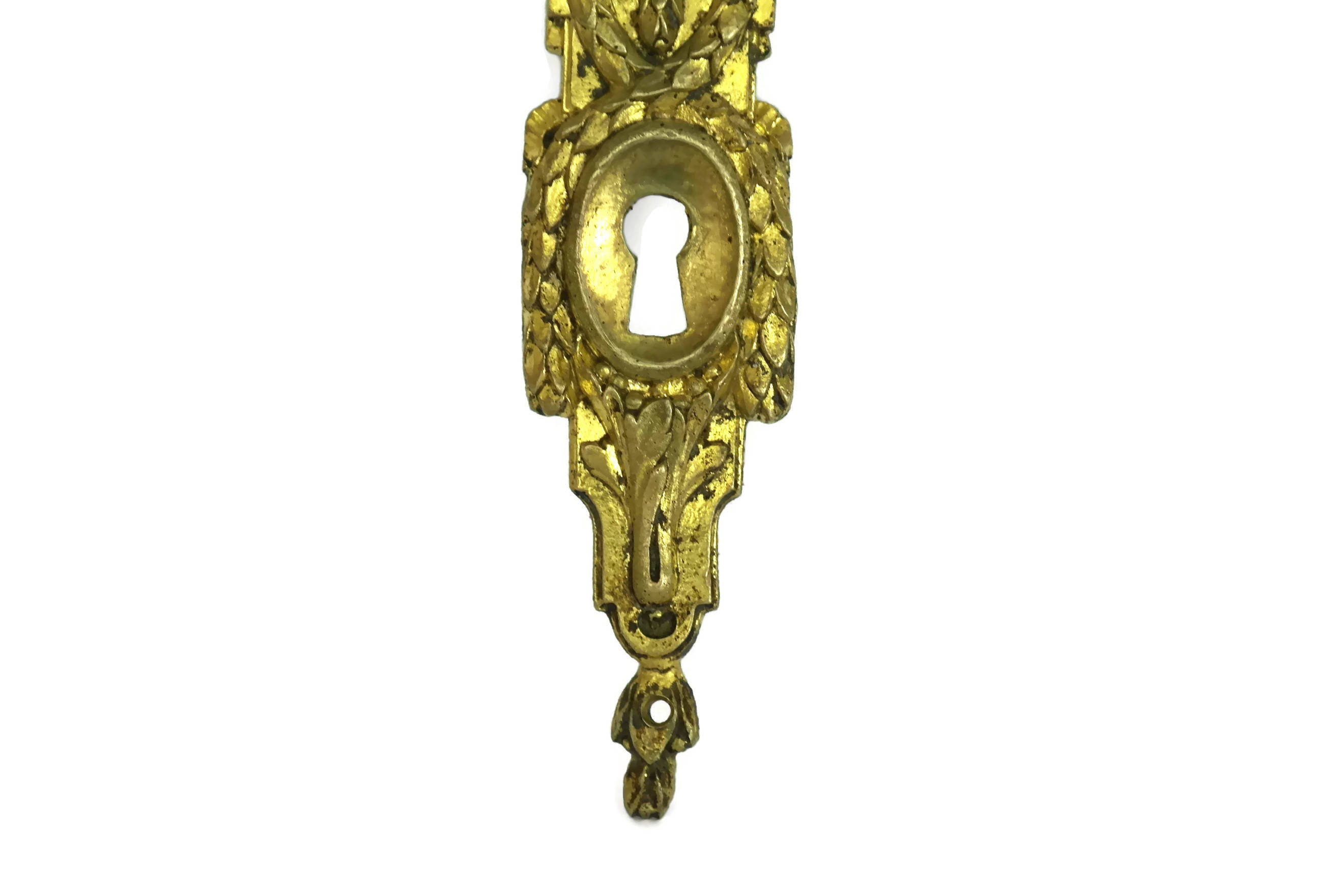 Antique Escutcheon. French Ormolu Gilt Furniture Ornament Decoration