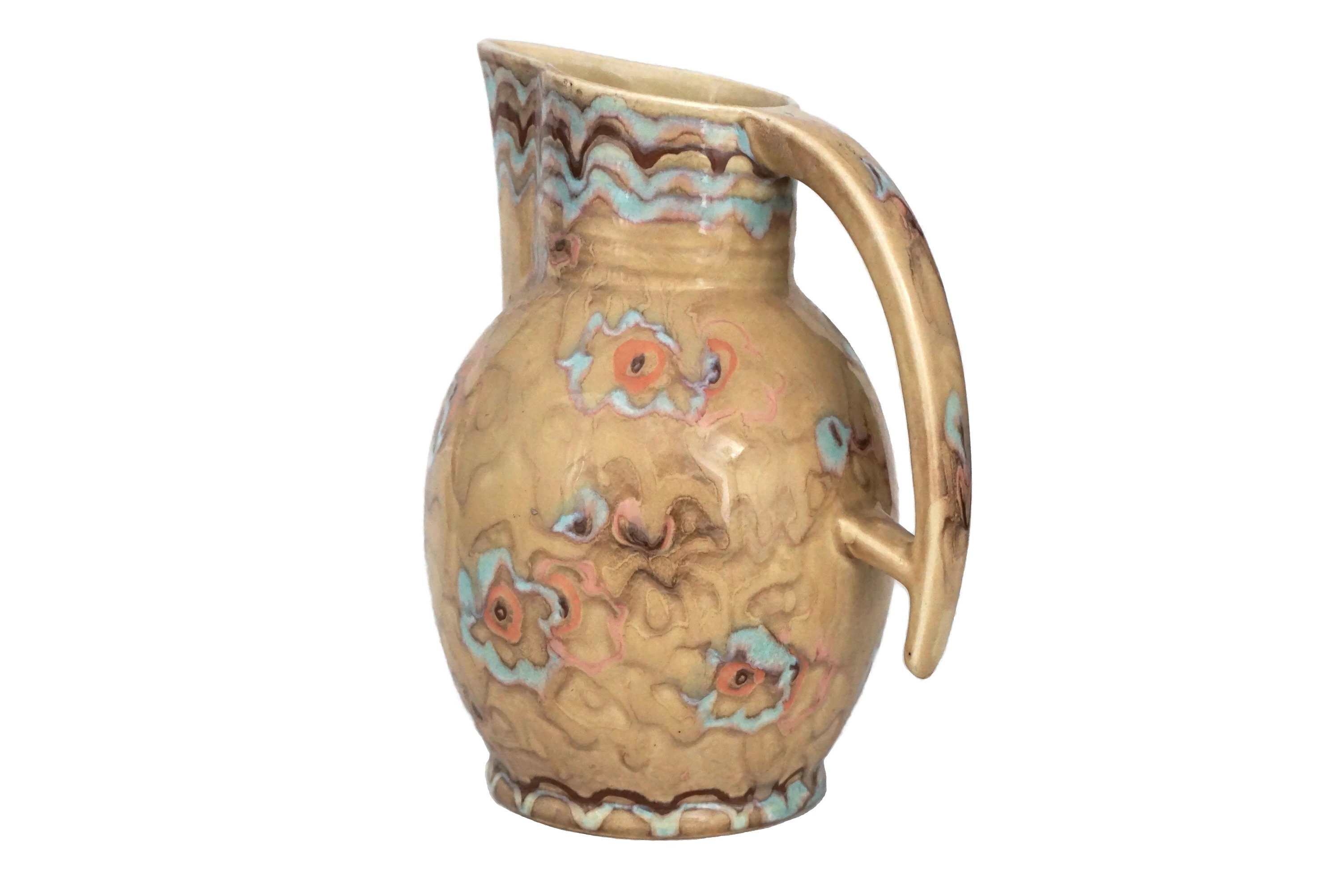 Art Deco Beswick Pottery Jug, No 148, 1930s Ceramic Water Pitcher Made