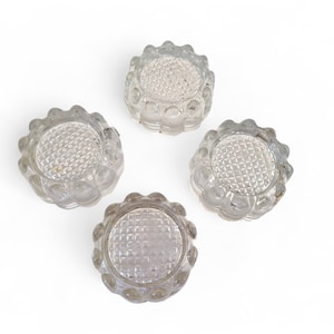 French Antique Glass Furniture Coasters, Table Leg Carpet Protectors