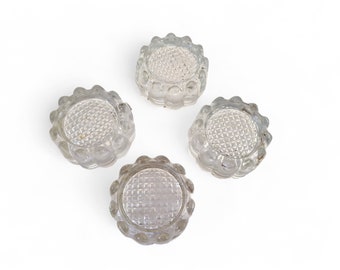 French Antique Glass Furniture Coasters, Table Leg Carpet Protectors