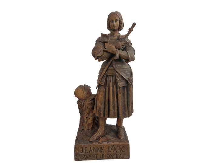 Antique Saint Joan of Arc Statue, French Religious Figurine, History Lover Gift