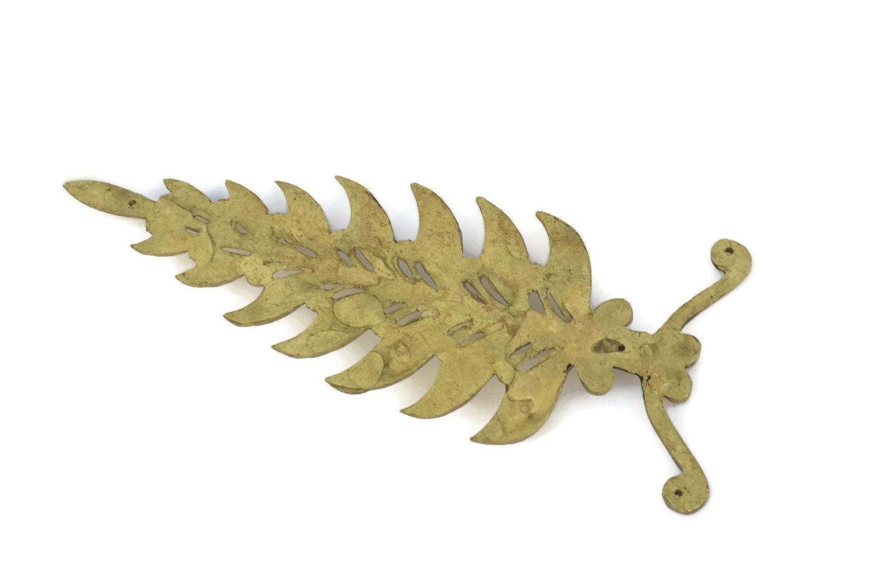 Laurel Leaf Bronze Furniture Ornament, Antique French Hardware Molding
