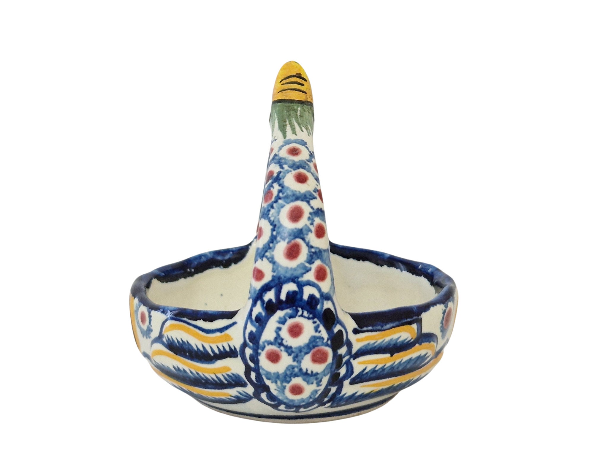 Henriot Quimper Pottery Salt and Pepper Cellar, Hand Painted Breton