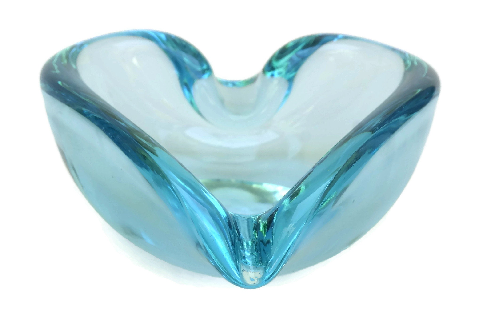 Blue Murano Glass Ashtray.