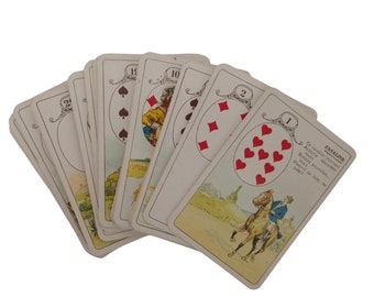 Vintage French Le Petit Lenormand Prophecy Deck, Fortune Telling Cartomancy Divination Cards