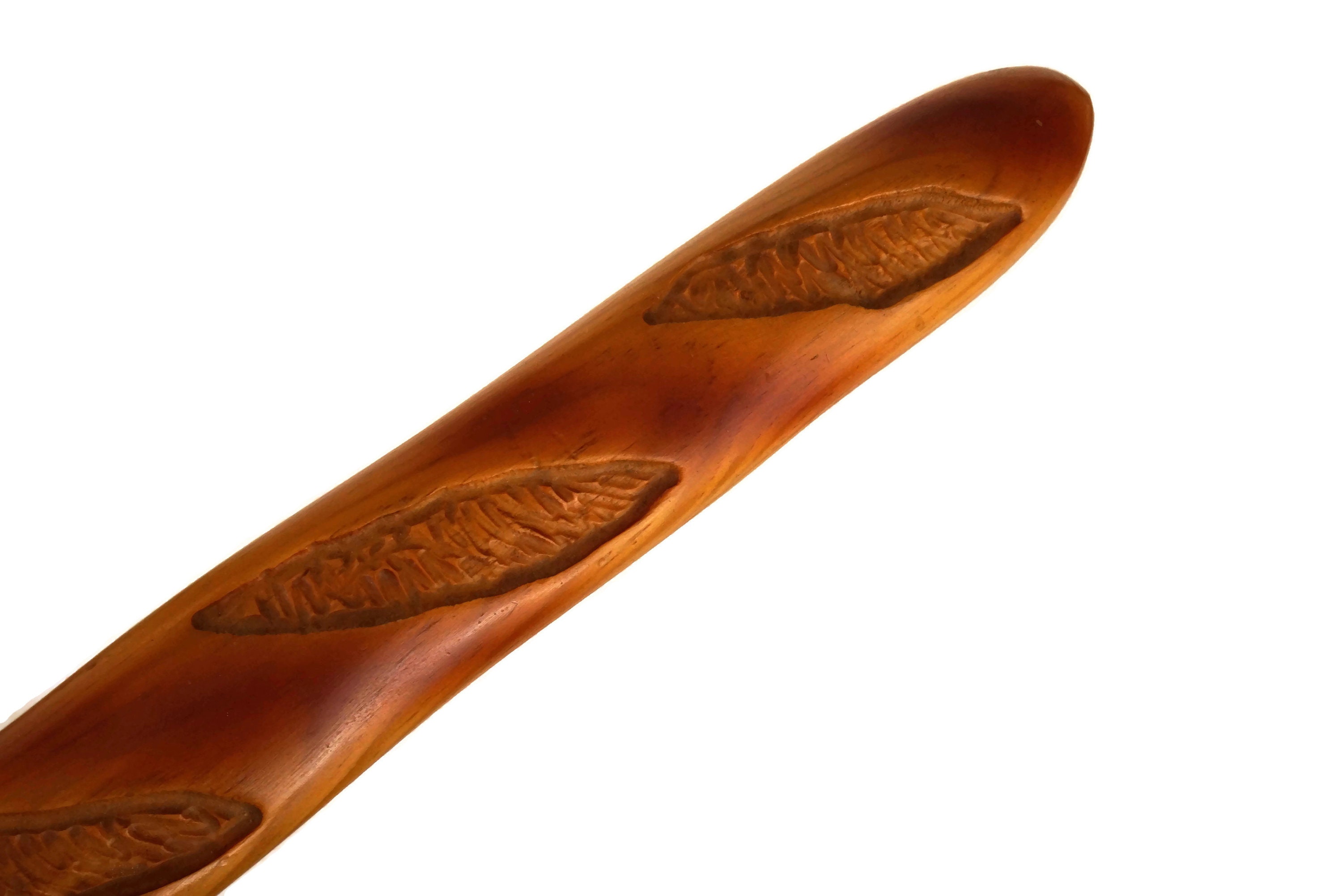 Vintage Wooden French Bread Knife, Serrated Baguette Slicer and Cutter