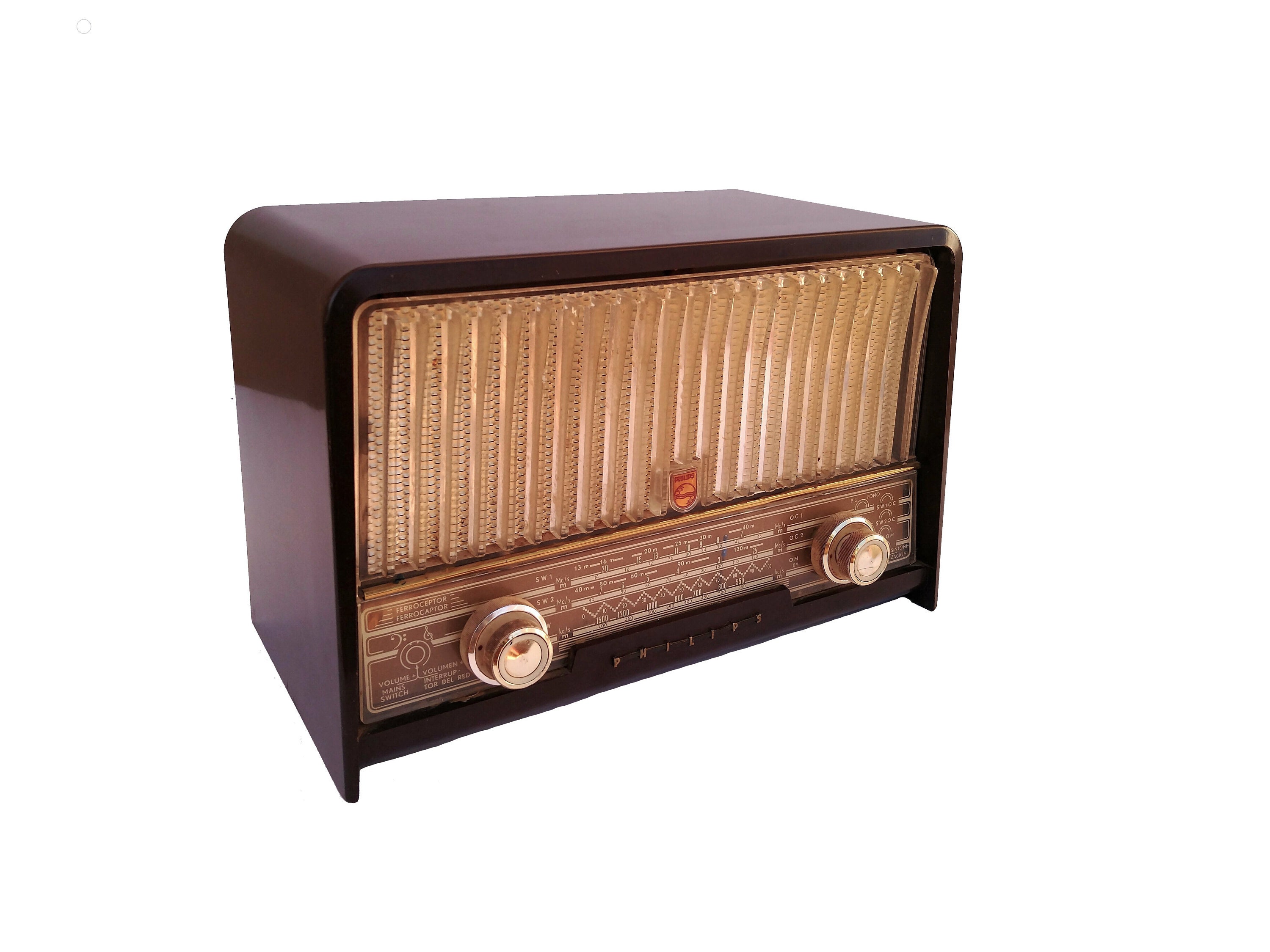 Vintage Bakelite Radio Philips B2X60U, Collectible Old Transistor