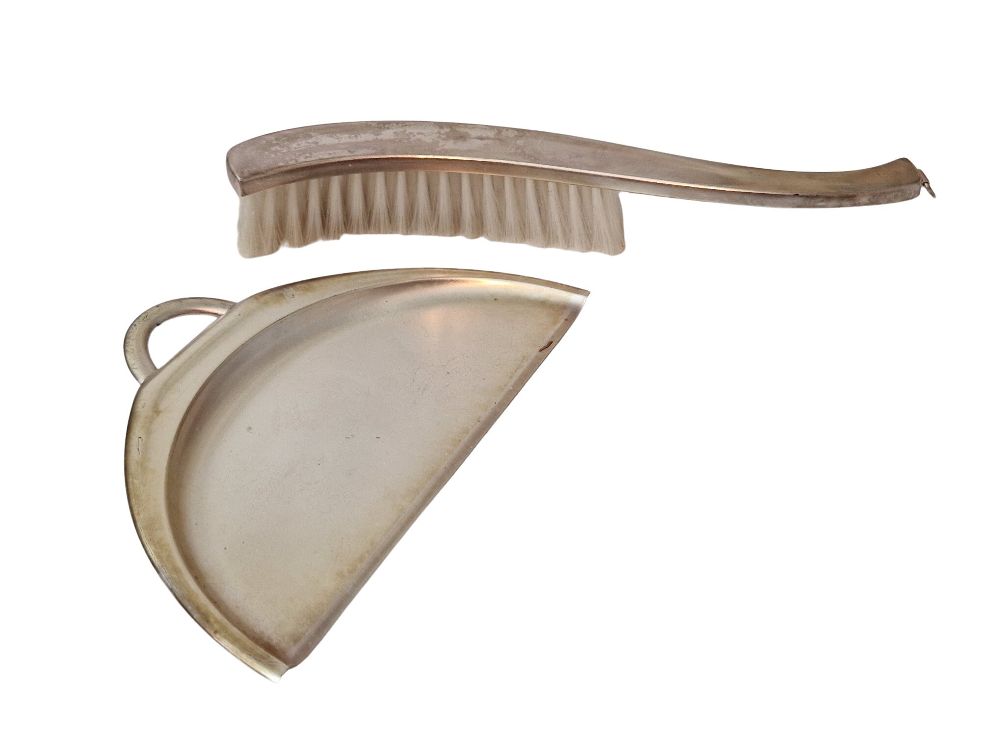 WMF Metal Crumb Tray and Table Brush Set, Vintage Silent Butler