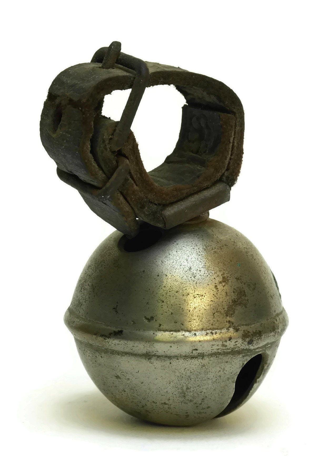 Hunting Dog Bell. Antique French Leather Collar Bell. Gifts For Hunter.