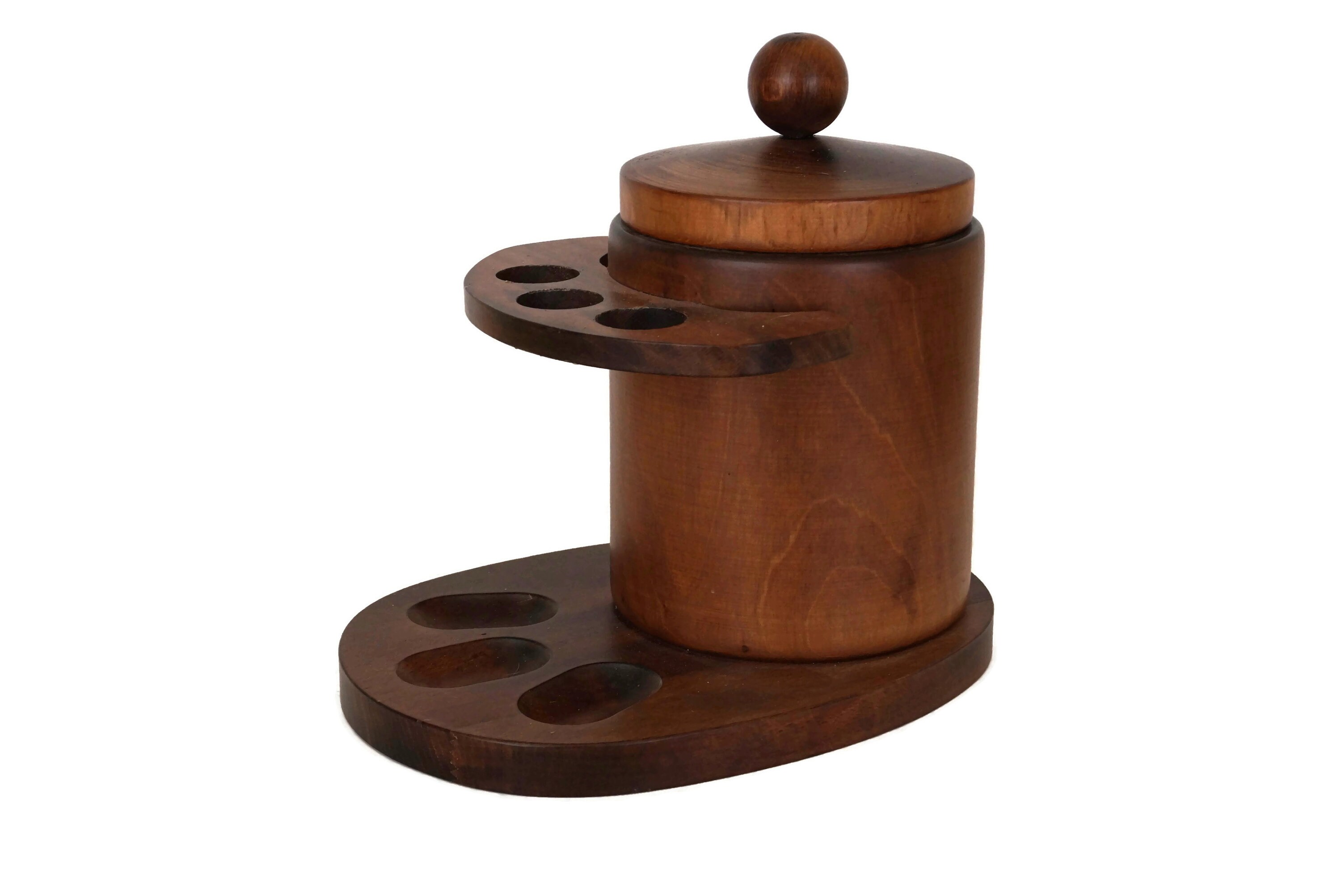 Wood Pipe Stand and Tobacco Humidor