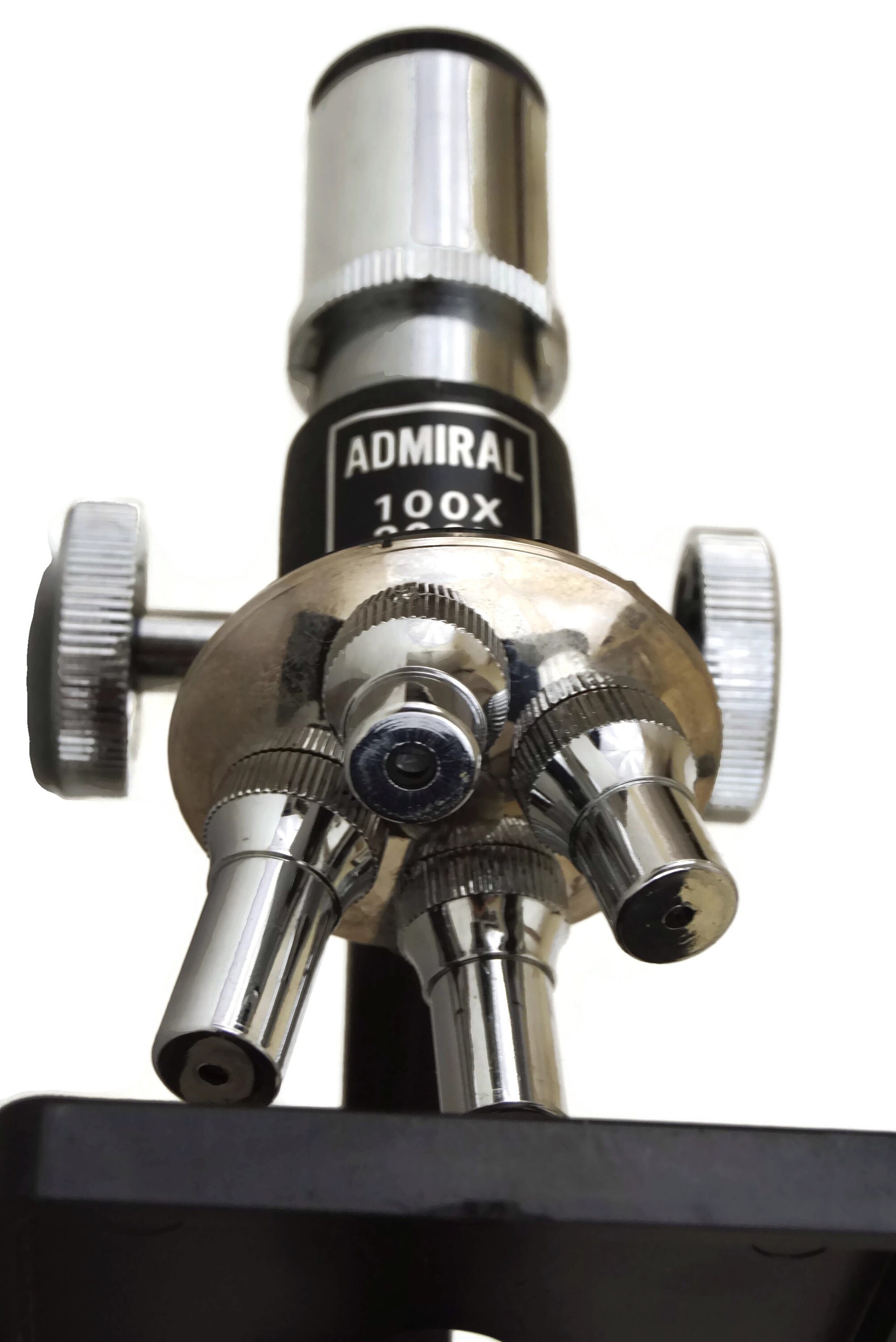 Vintage School Microscope with Lamp and Glass Slides, Educational Toy