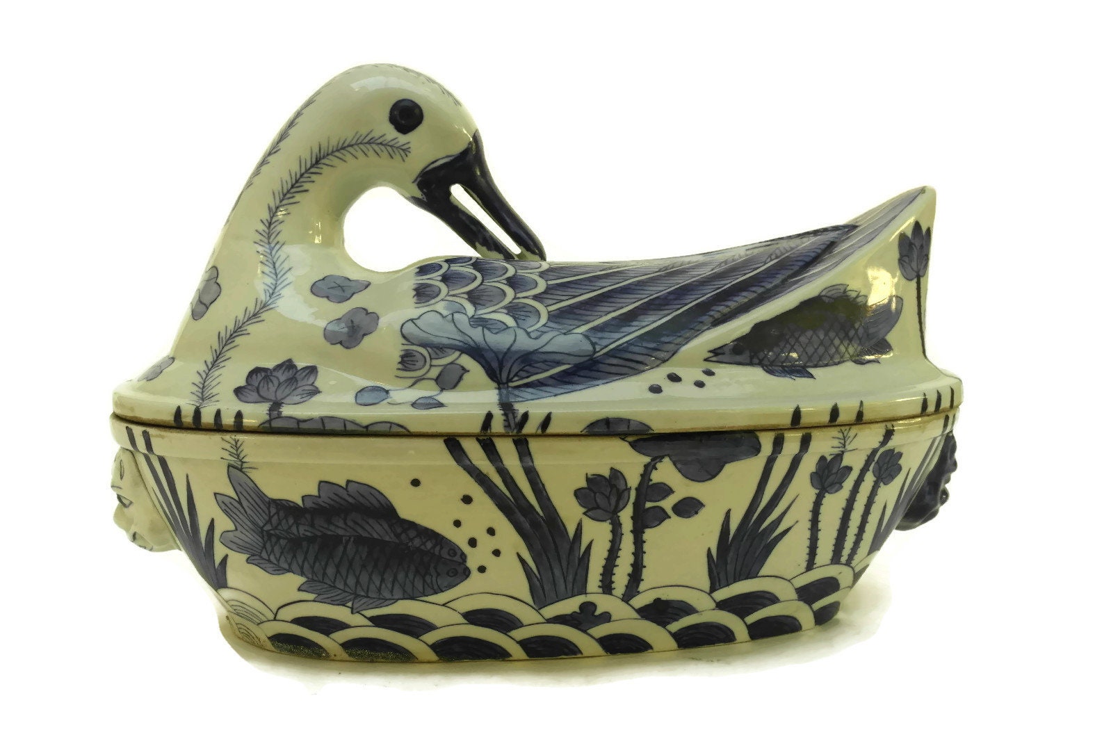 Pair of Antique Chinese Duck Soup Tureens