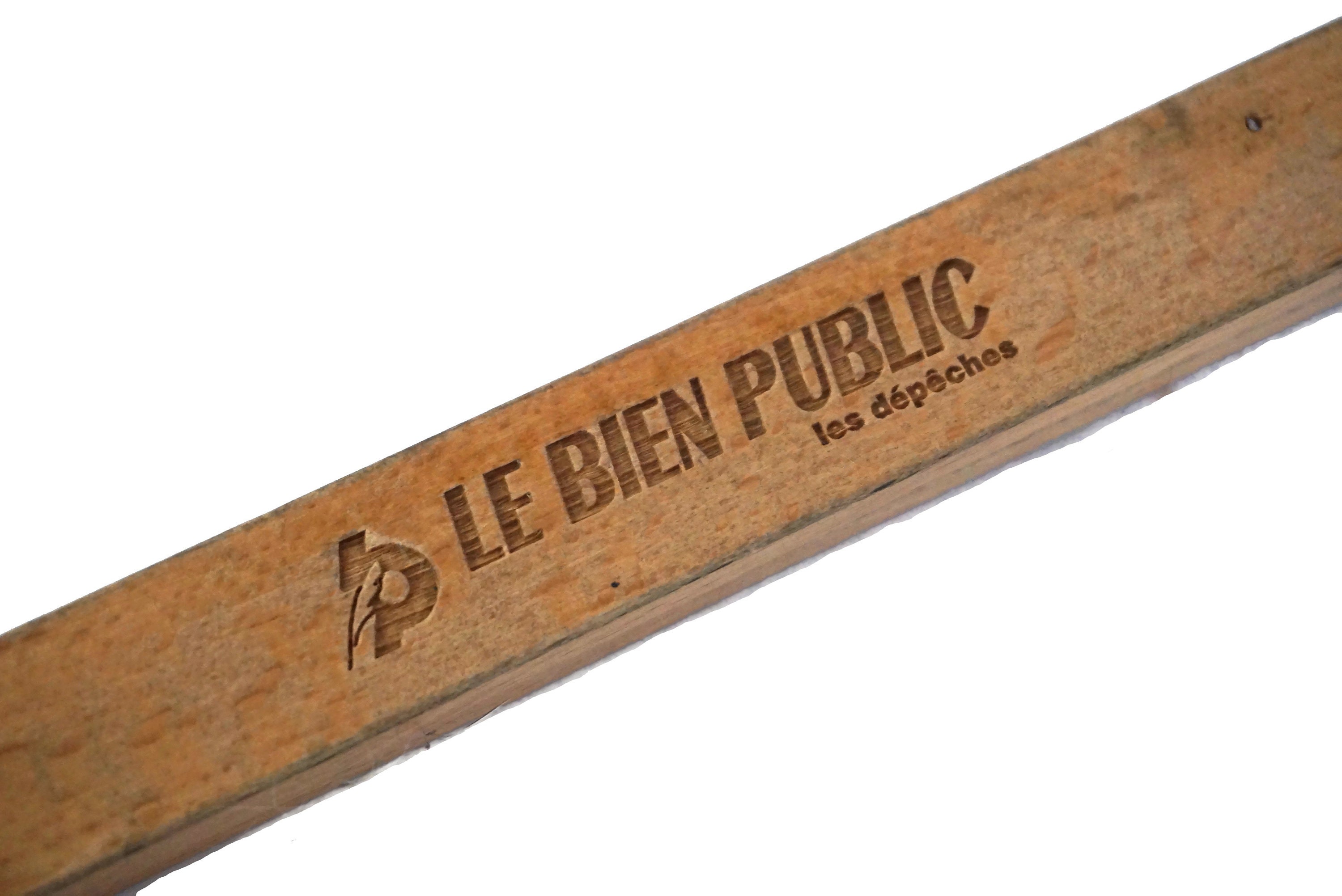 Wooden Newspaper Holder Rod, Vintage French Paper and Magazine Stick