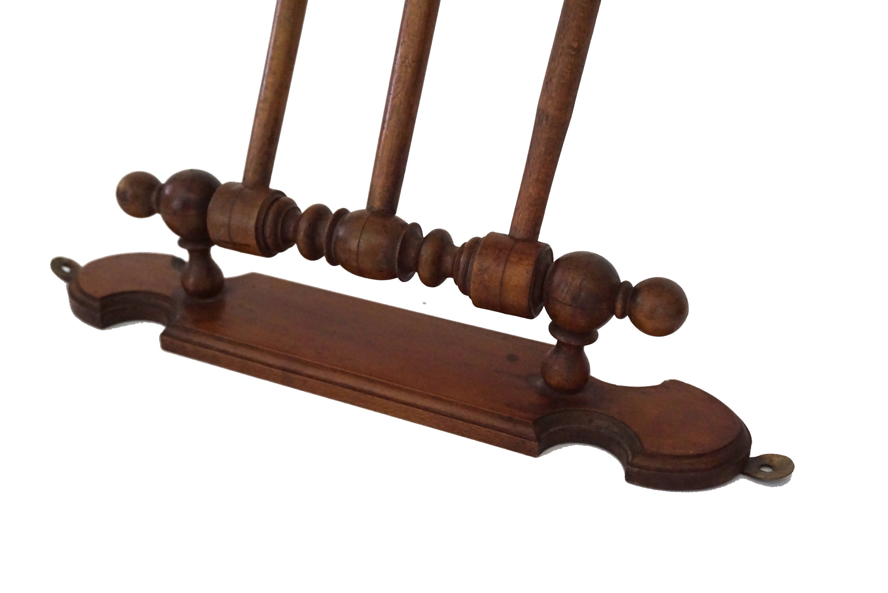 Antique Wooden Bathroom Towel Holder, 3 arm Adjustable Swing Rack, Wall