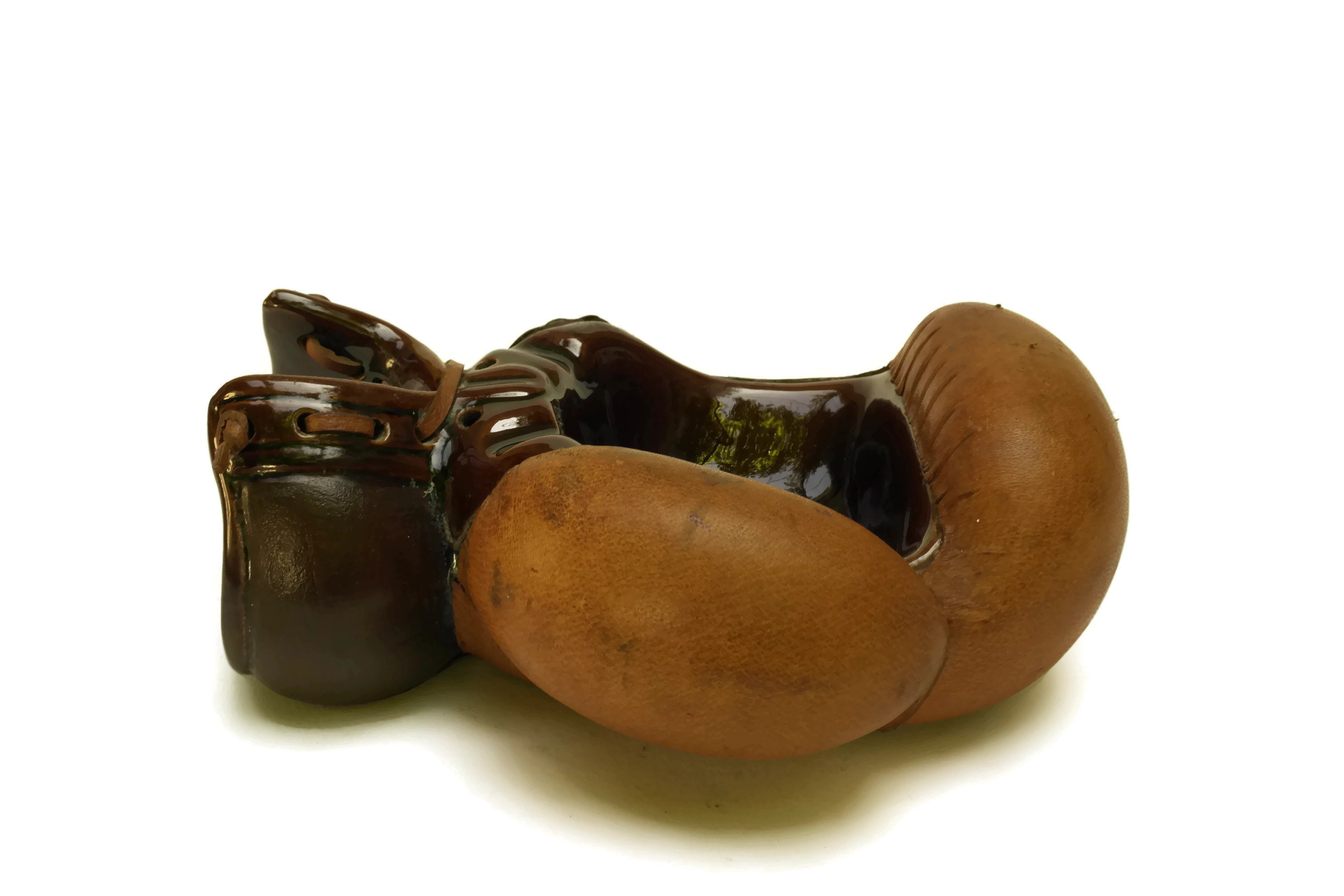 Boxing Glove Ashtray. Vintage Sports Decor. Mid Century Ceramic and
