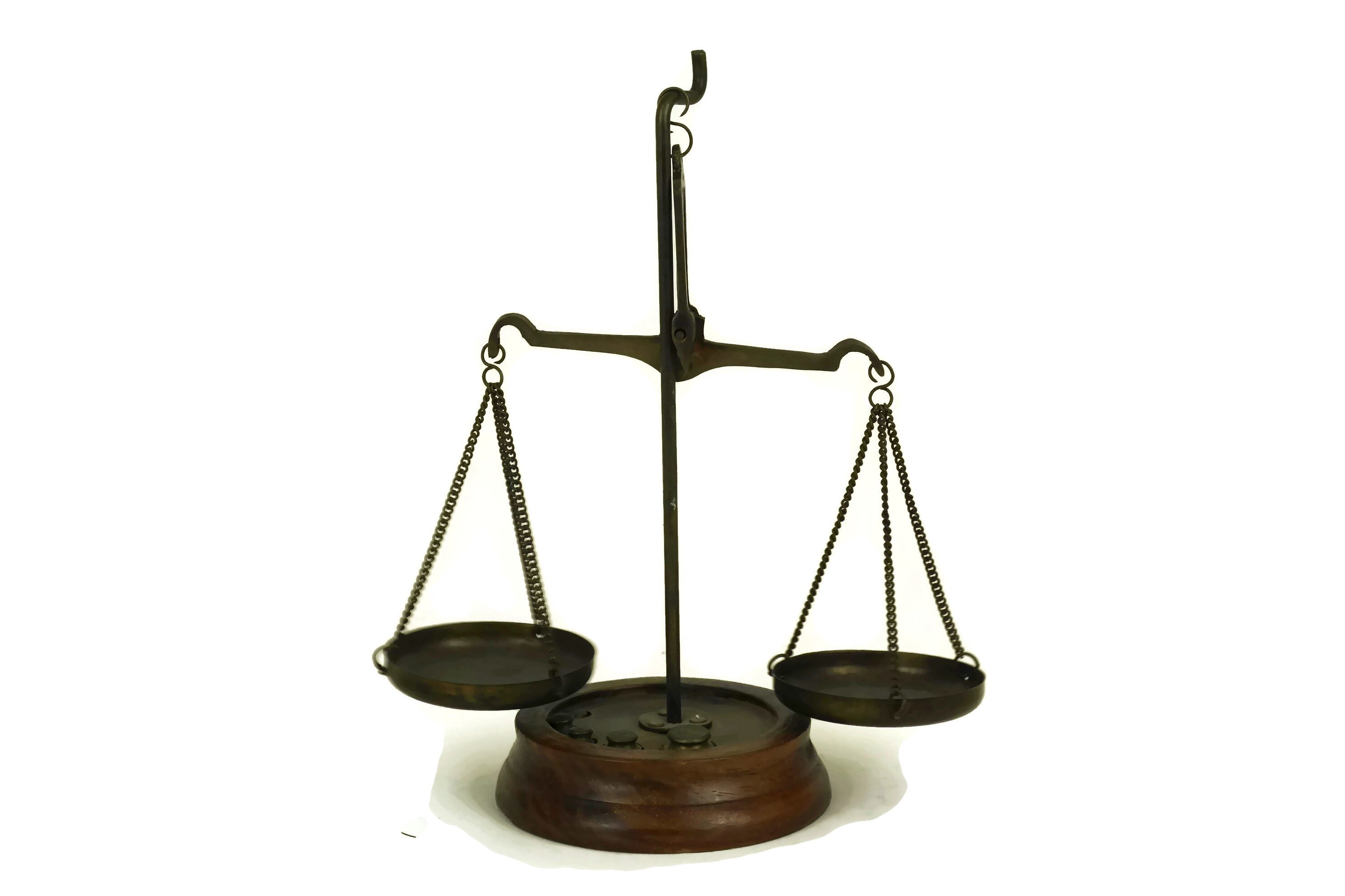 French Brass Scales with Weights.