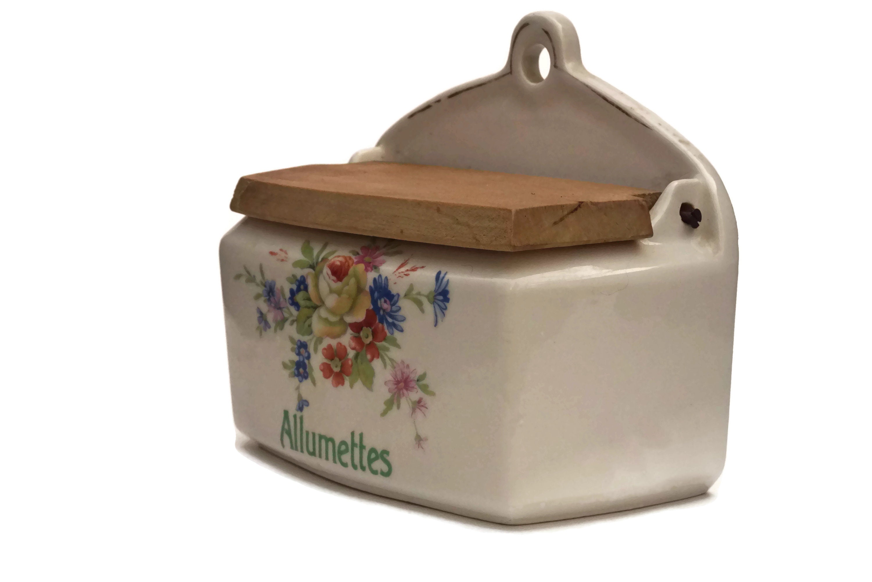 French Porcelain Match Box Holder