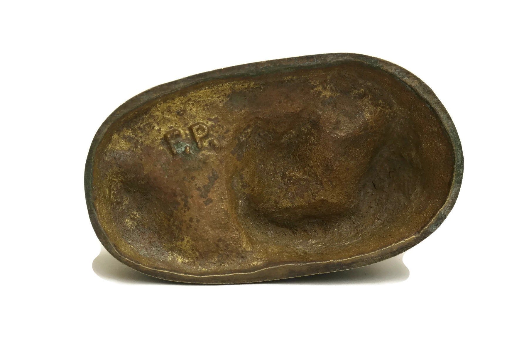 Antique Bronze Hunting Dog Paperweight.