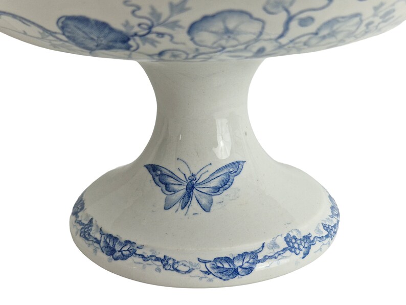 Butterflies and Flowers Transferware Dish