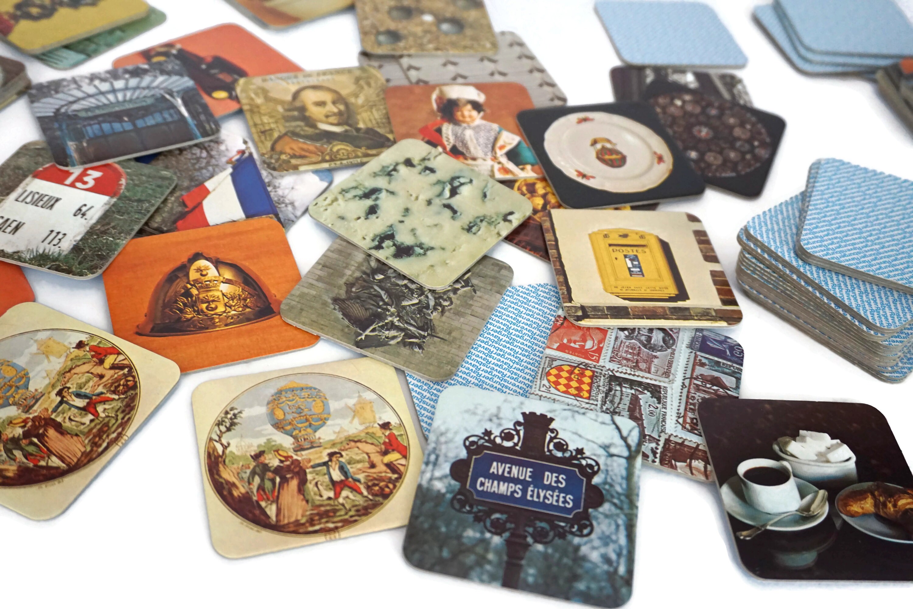 French Vintage Memory Match Game by Ravensburger, 100 Cards in Original Box