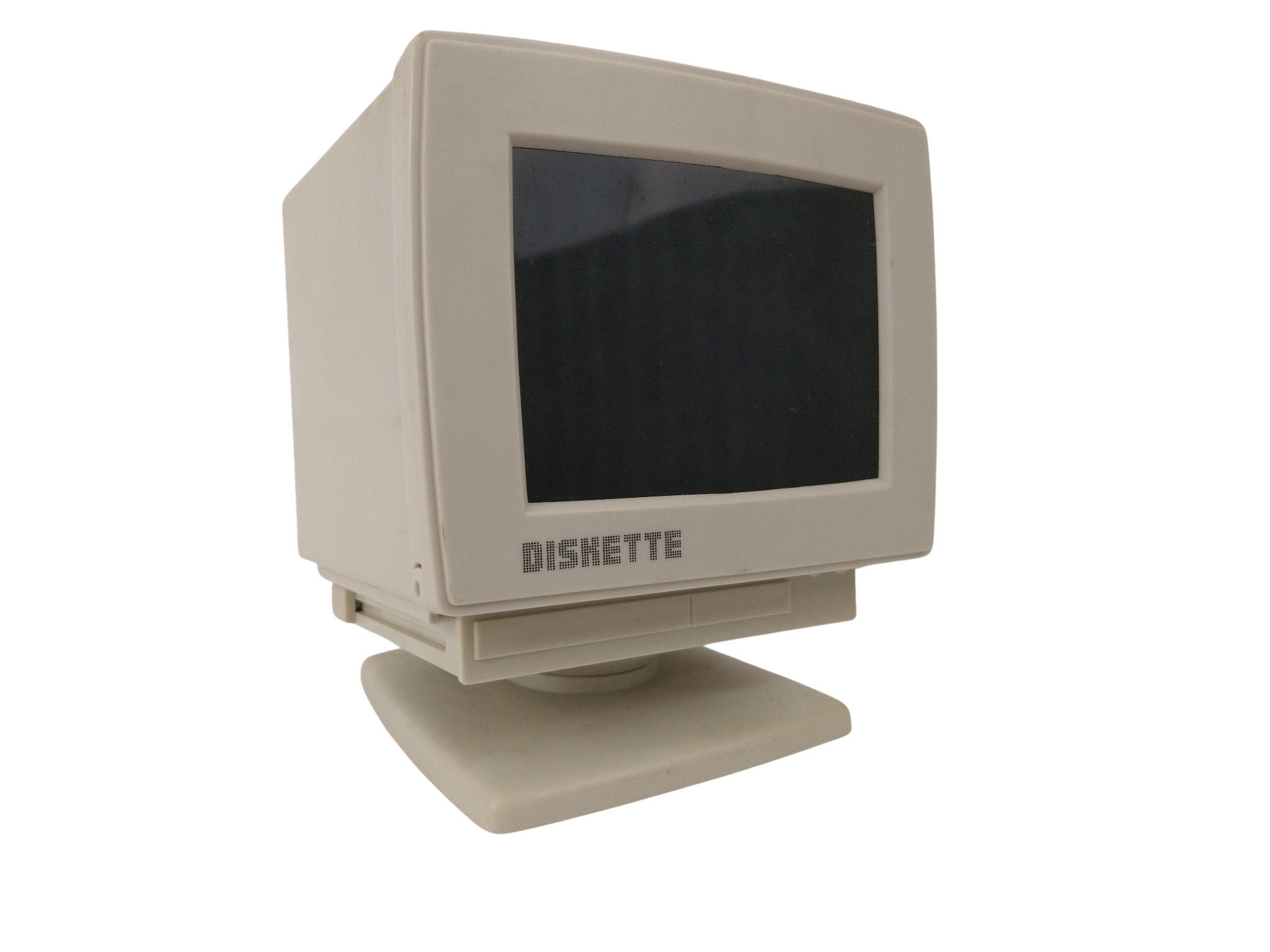 Vintage Diskette Floppy Disk Storage Box, Miniature Desktop Computer