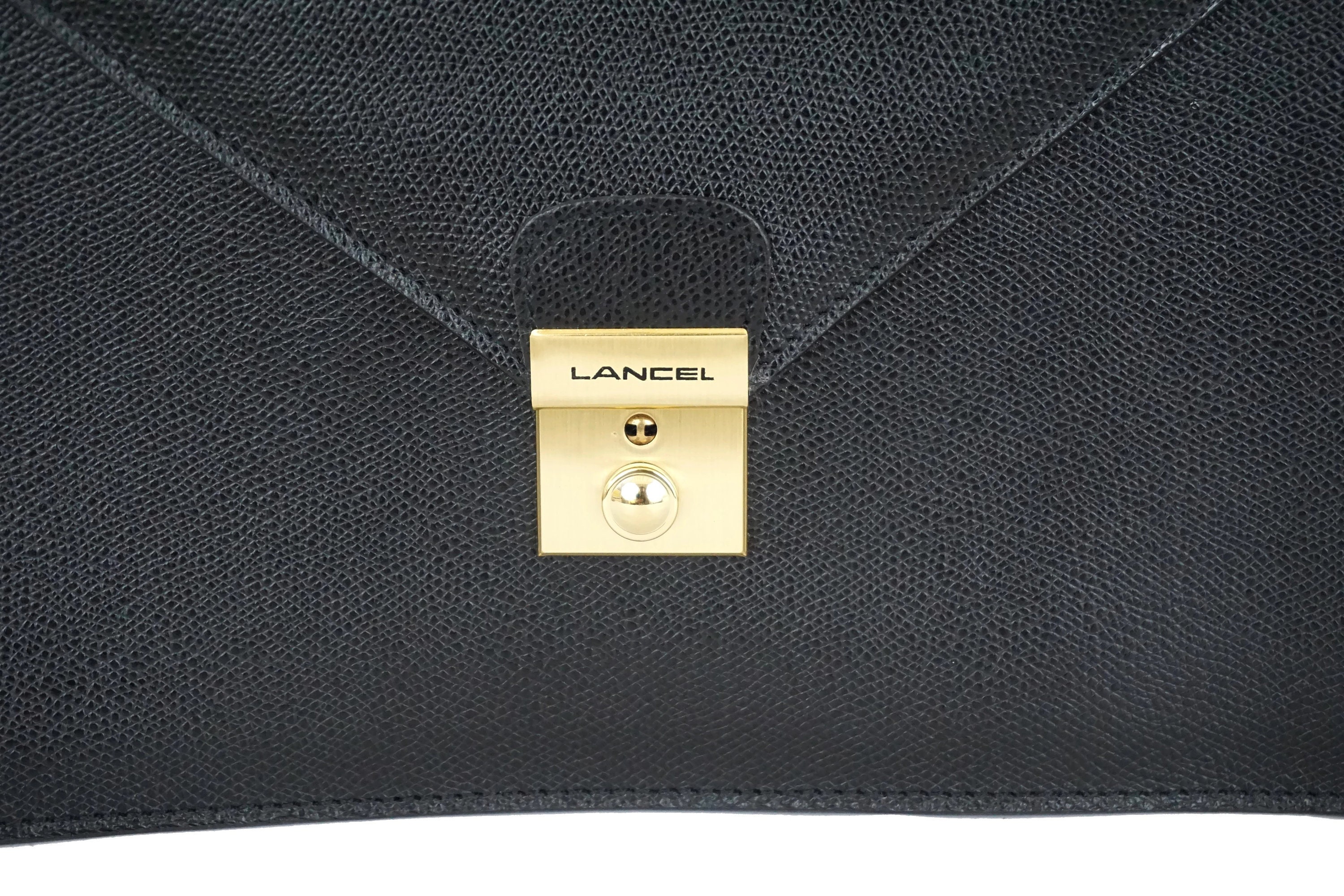 Lancel Leather Portfolio Briefcase, Vintage French Attache Case Document  Holder
