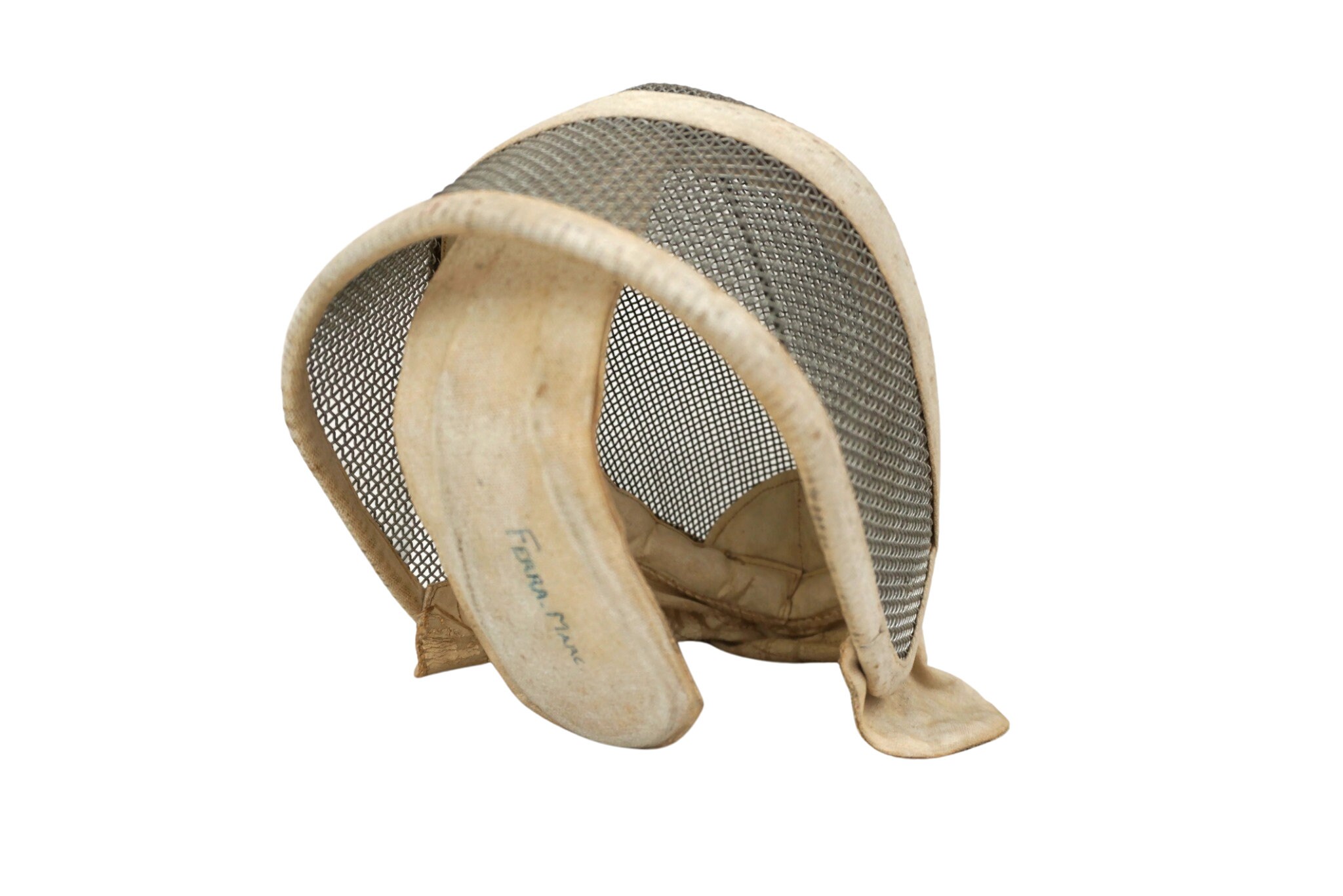 Vintage French Fencing Face Mask, Wire Mesh Helmet, Sports Equipment