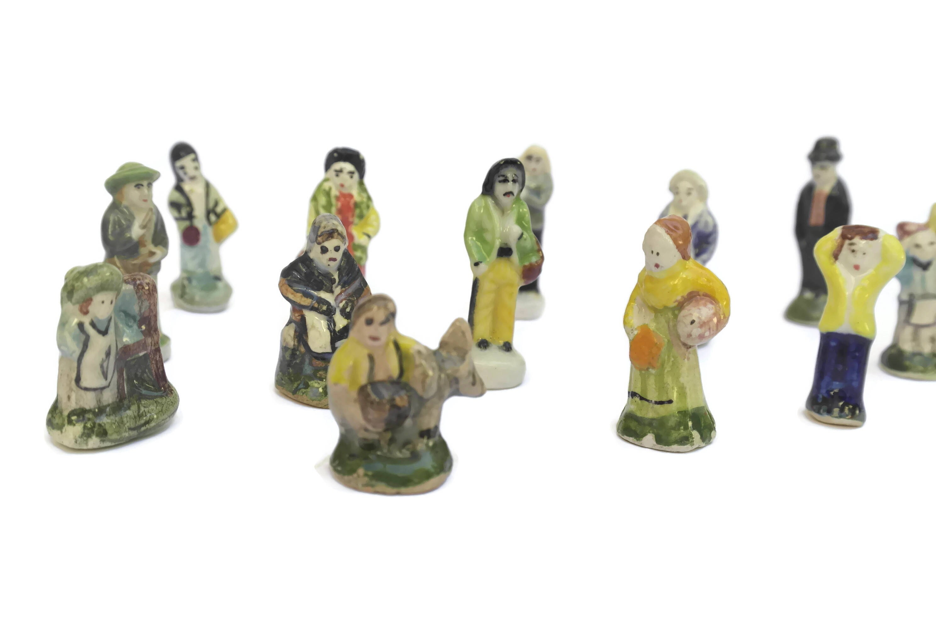 Nativity Scene. Vintage French Feves Christmas Nativity Set.