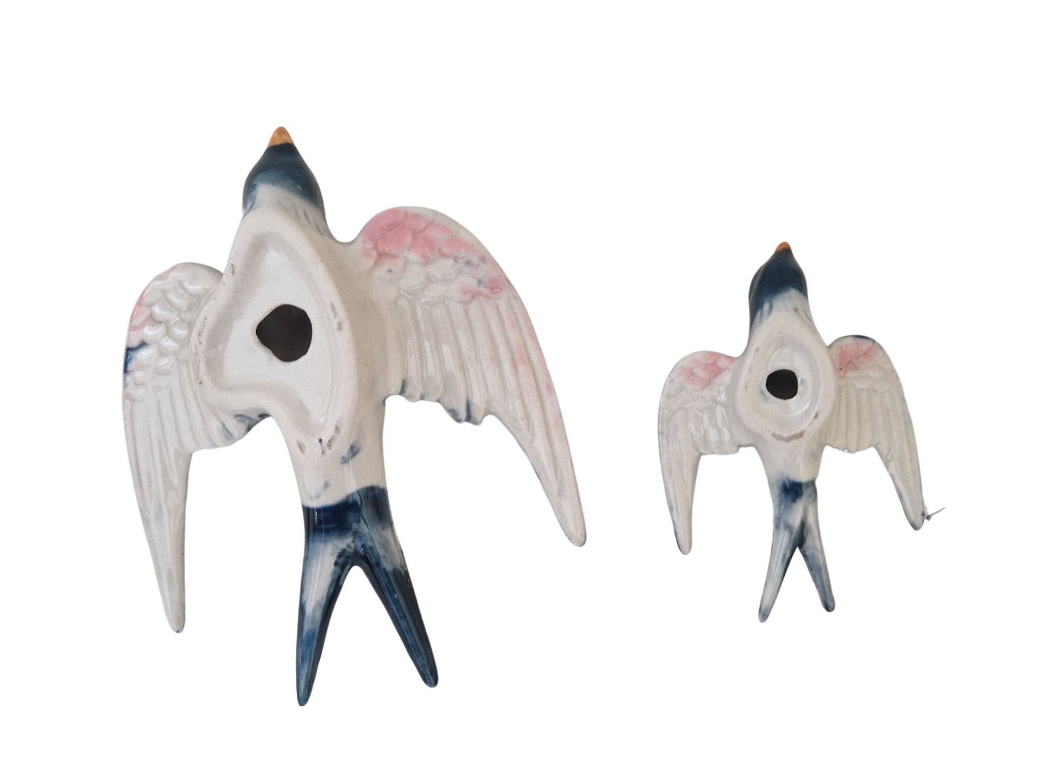 Ceramic Swallow Bird Wall Hanging Figurines, Set of 2