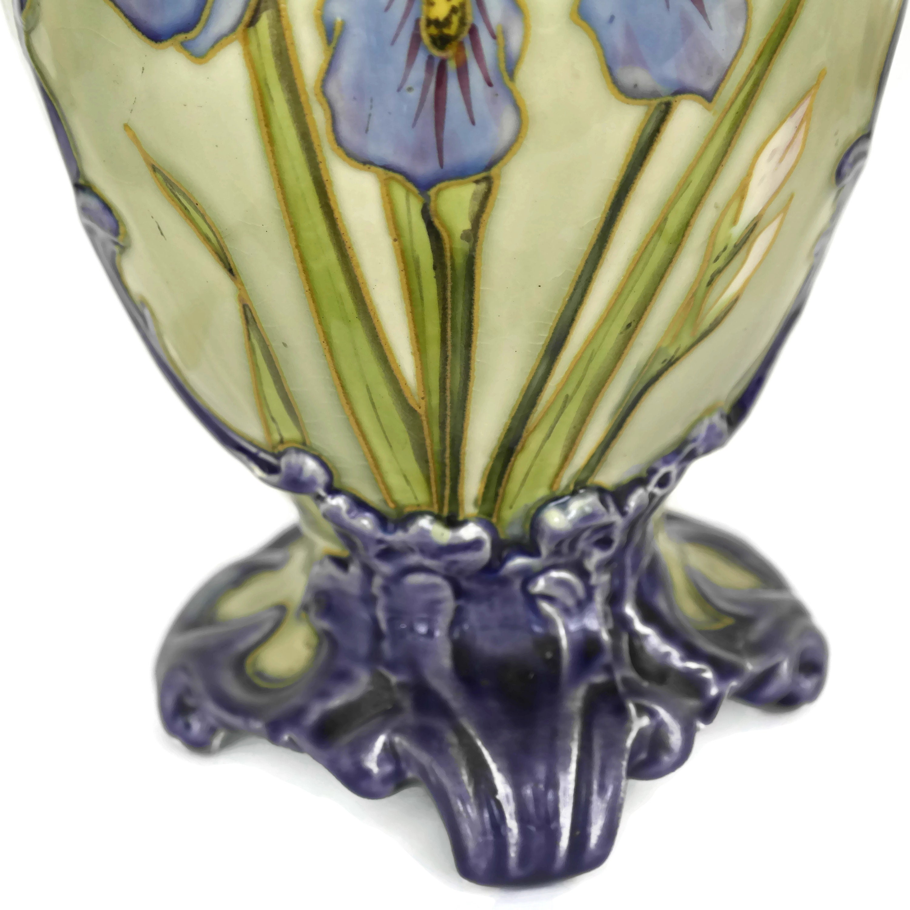 Art Nouveau Iris Flower Vase