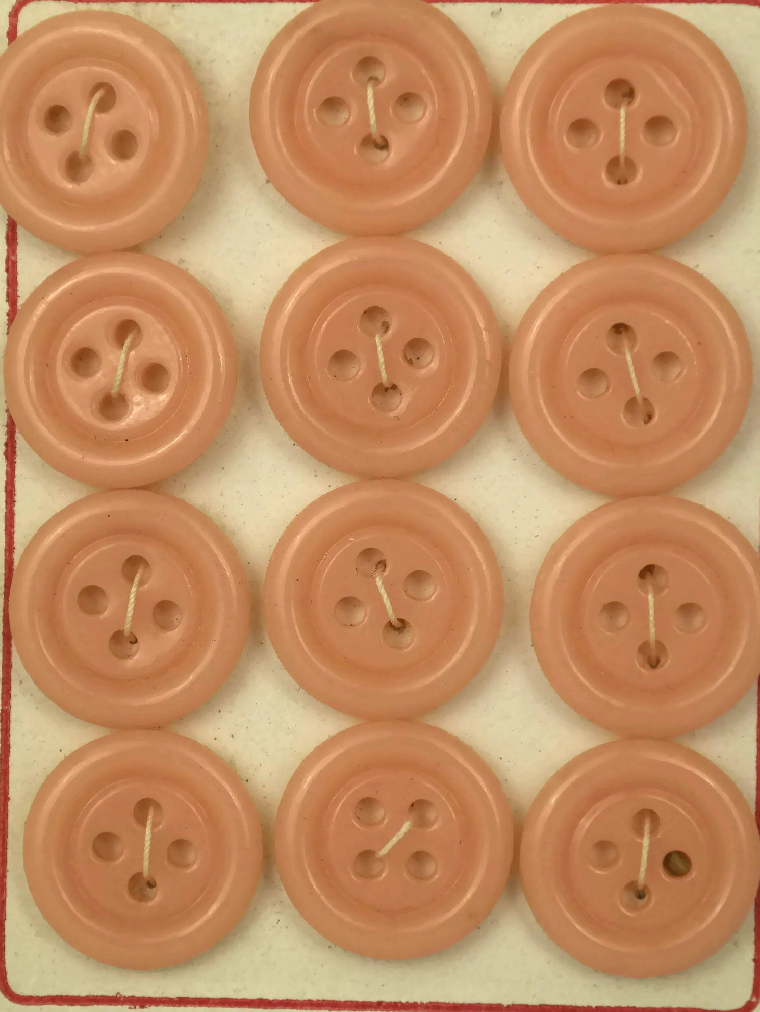 Vintage Pink Sewing Button Sample Card