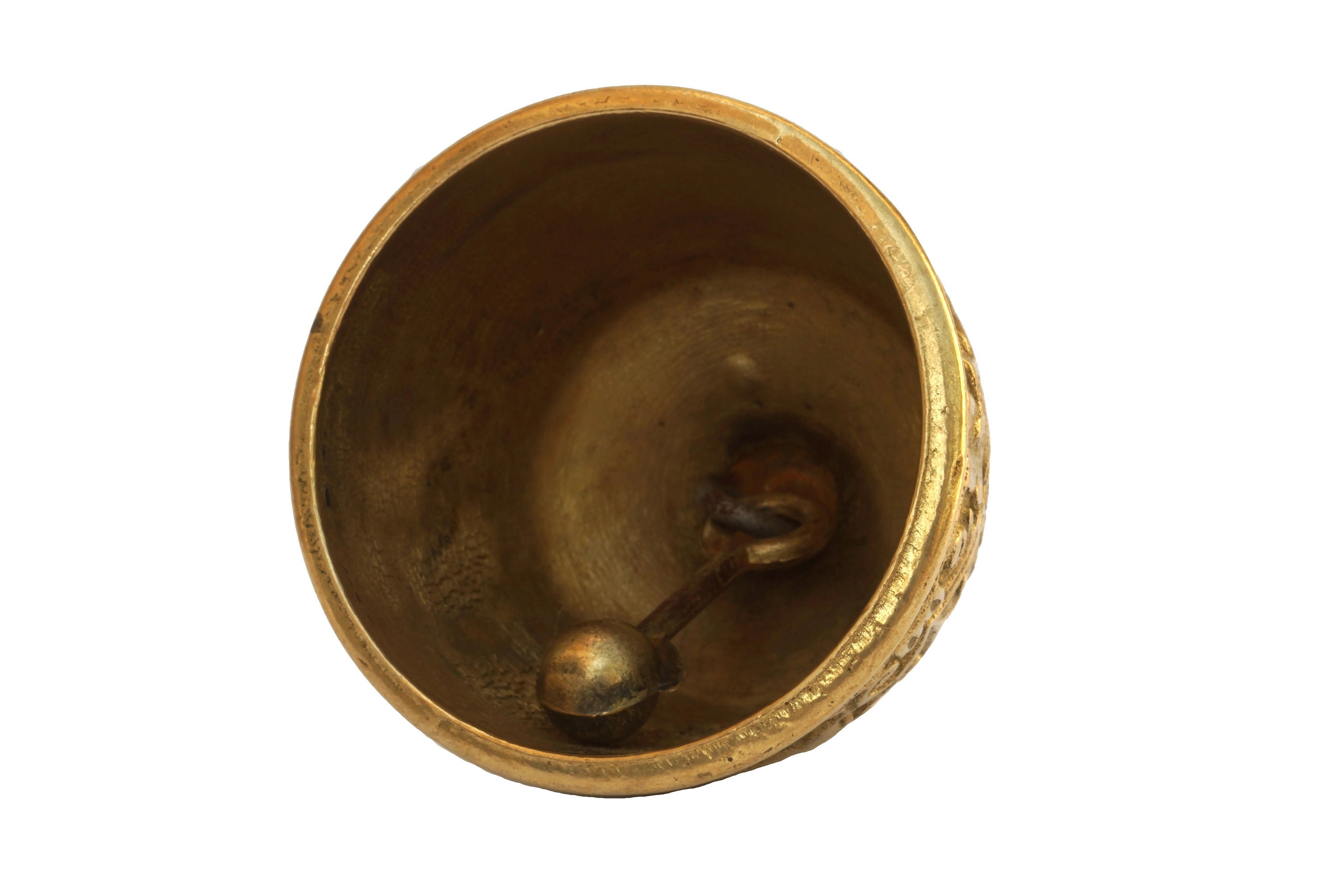 Vintage Brass Sanctus Table Bell with Evangelists, French Christian