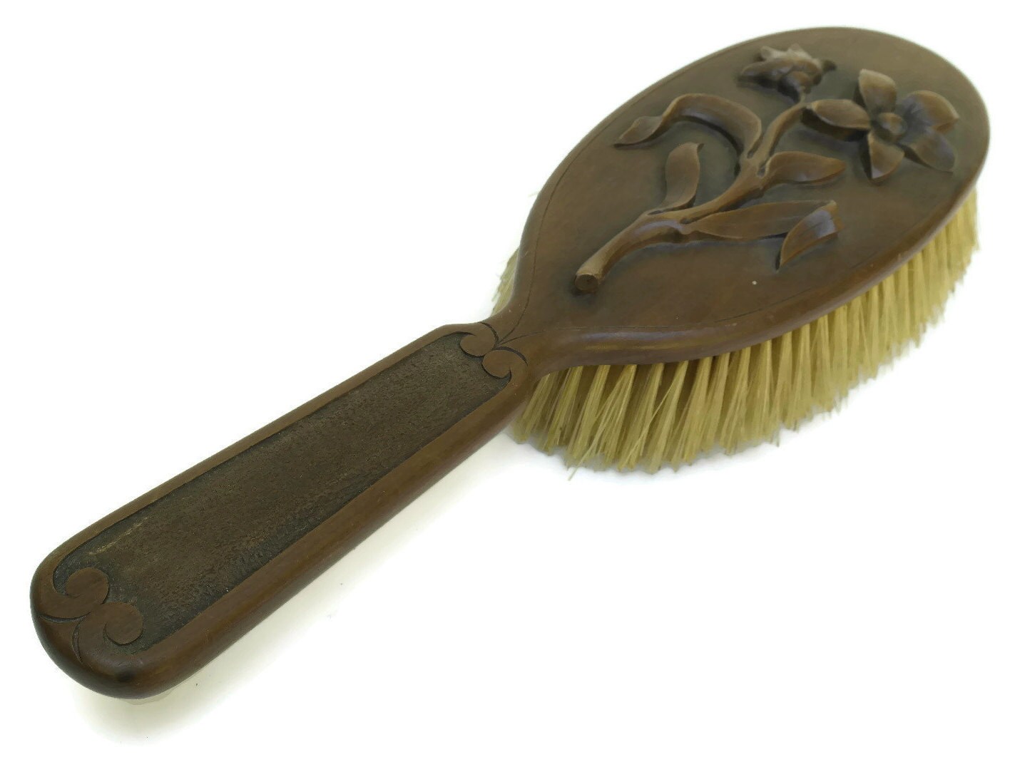 Vintage Wooden Turtle Brush Hand Held Detailed Adorable Kitschy Folktale  Turtle Character Hand Brush Mid Century Kid's Brush 