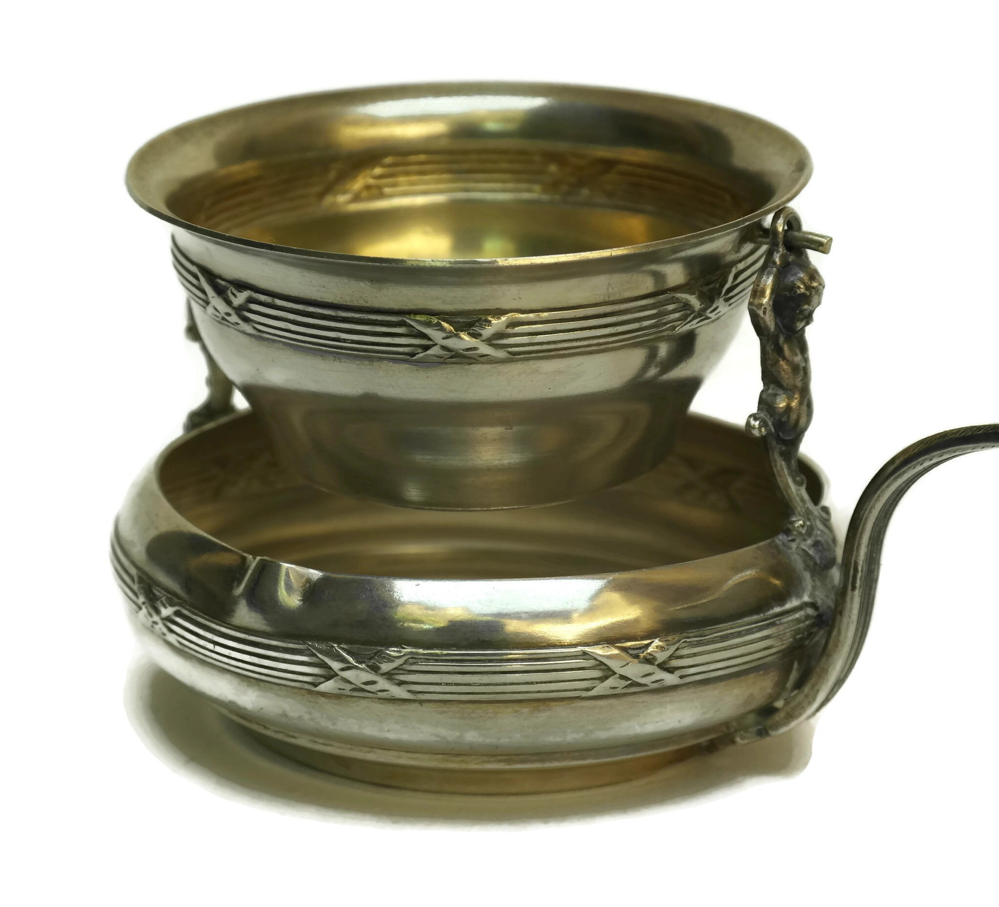 French Antique Silver Tea Strainer with Cherub Figurines. Tea Lover Gifts. French Home Decor.