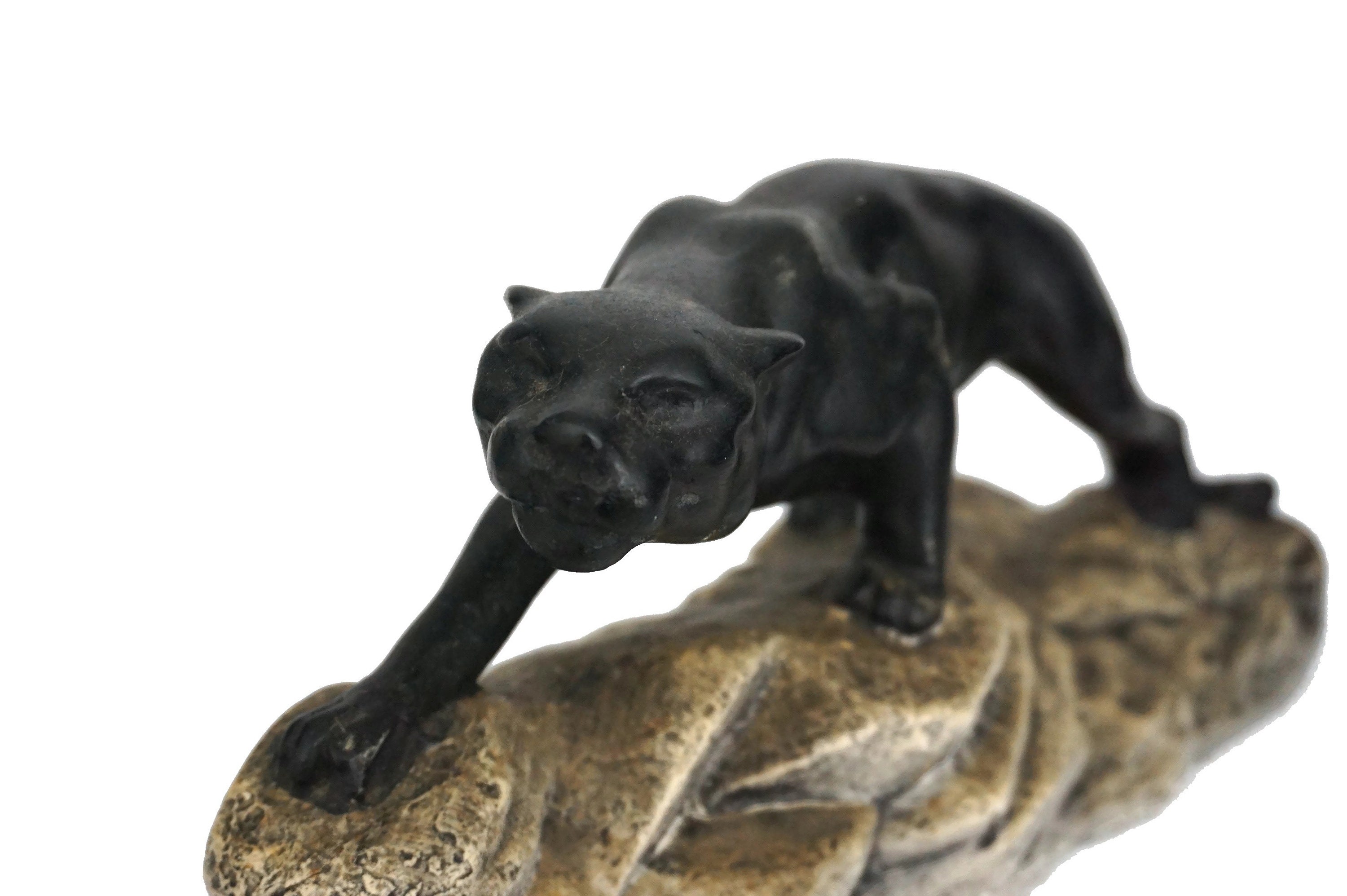 antique black panther statue