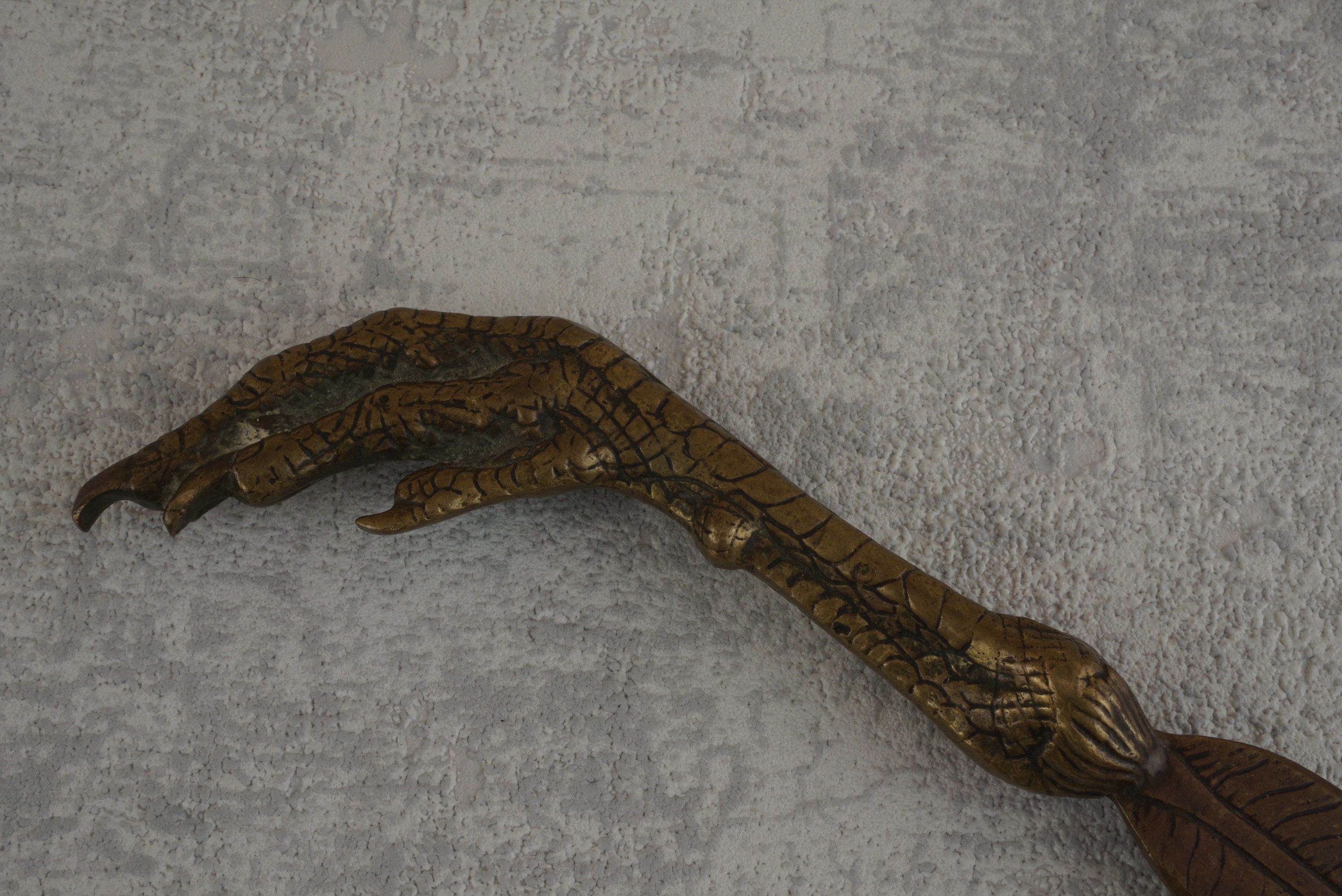 RESERVED for Michael. Eagle Claw and Feather Brass Letter Opener, Antique French Letter Knife