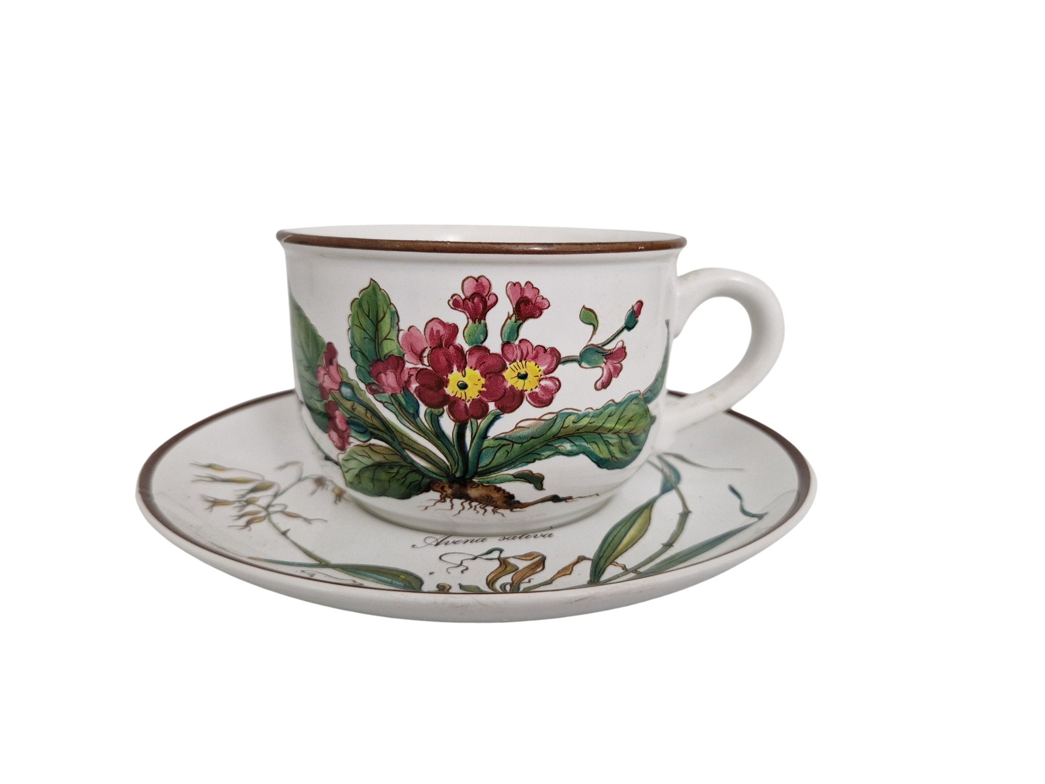 Villeroy & Boch Botanica Tea Cup and Saucer Set with Primula Farinosa