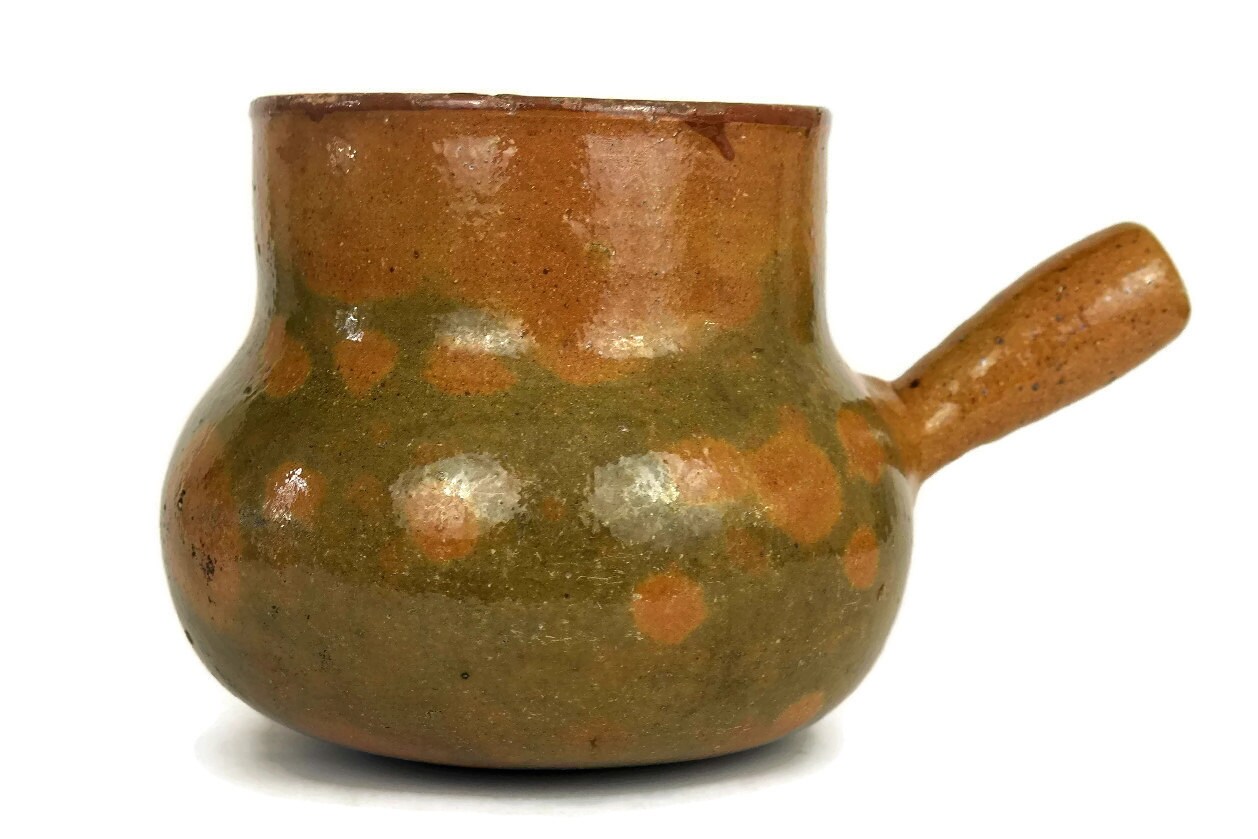 French Rustic Terracotta Utensil Holder. Vintage French Vallauris