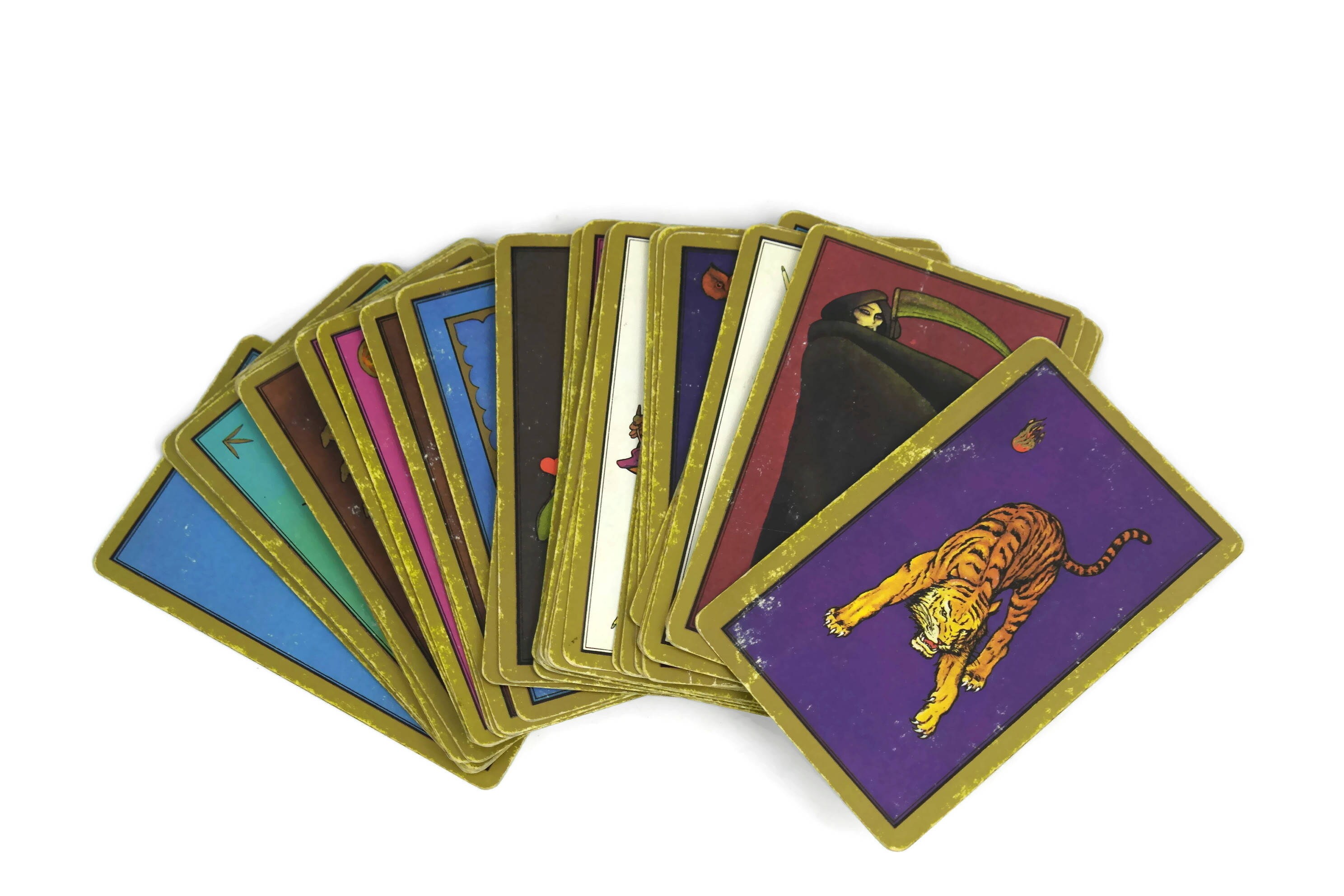 French Vintage Grimaud Tarot Cards. Astrological Persian Tarot by Madame Indira. Complete Deck