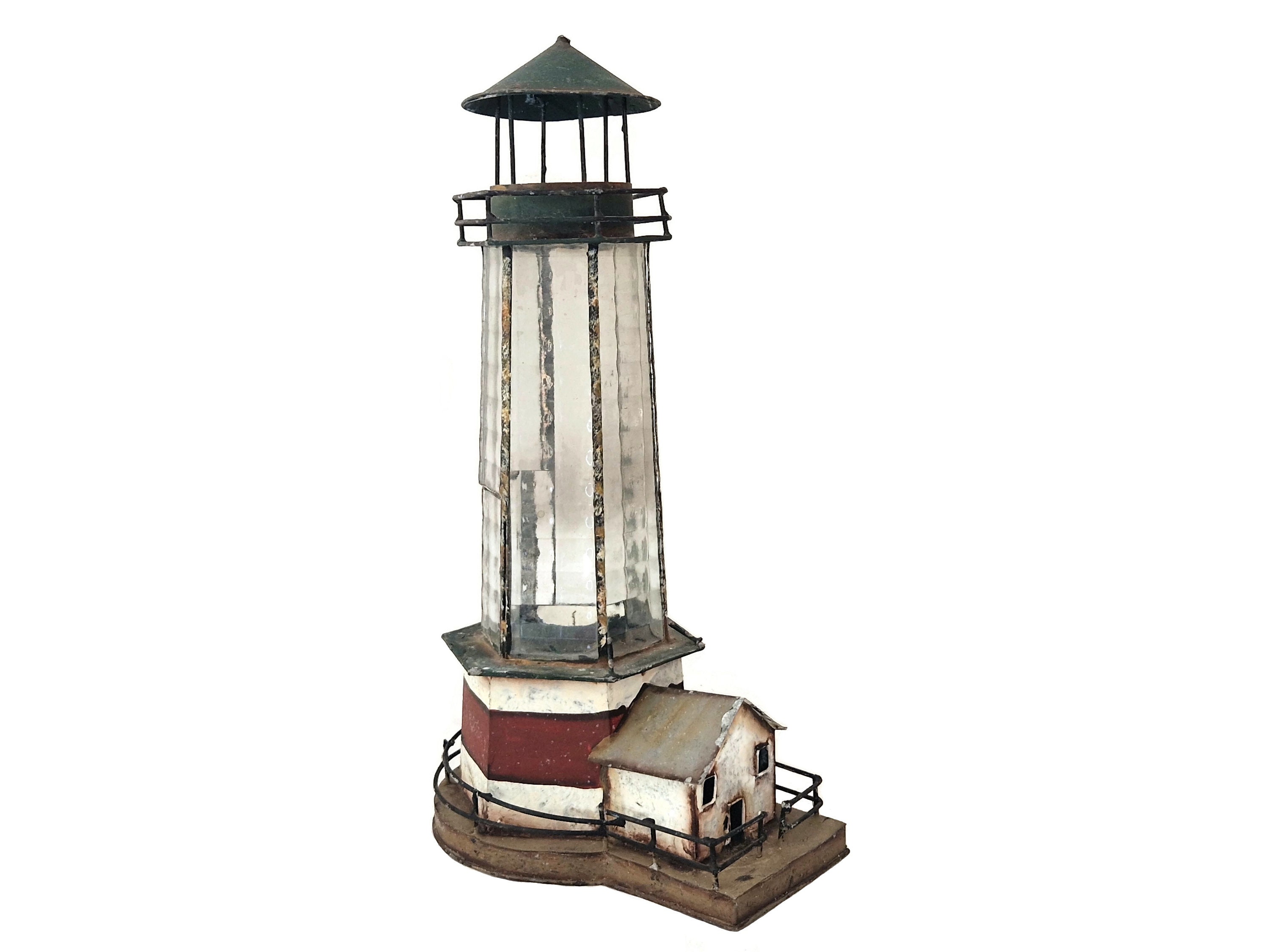 Lighthouse Tea Light and Candle Holder, French Nautical and Coastal