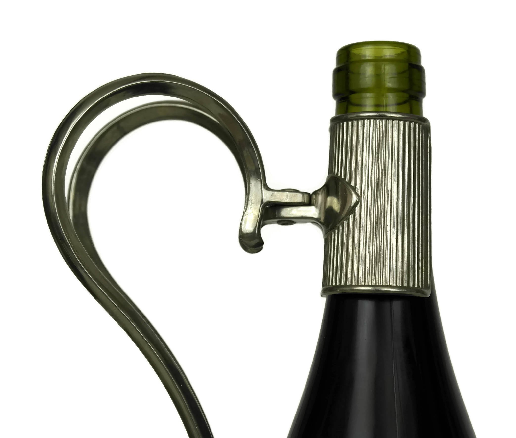 Wine Bottle Holder & Pourer Handle. Vintage Barware Decor. Wine Lover