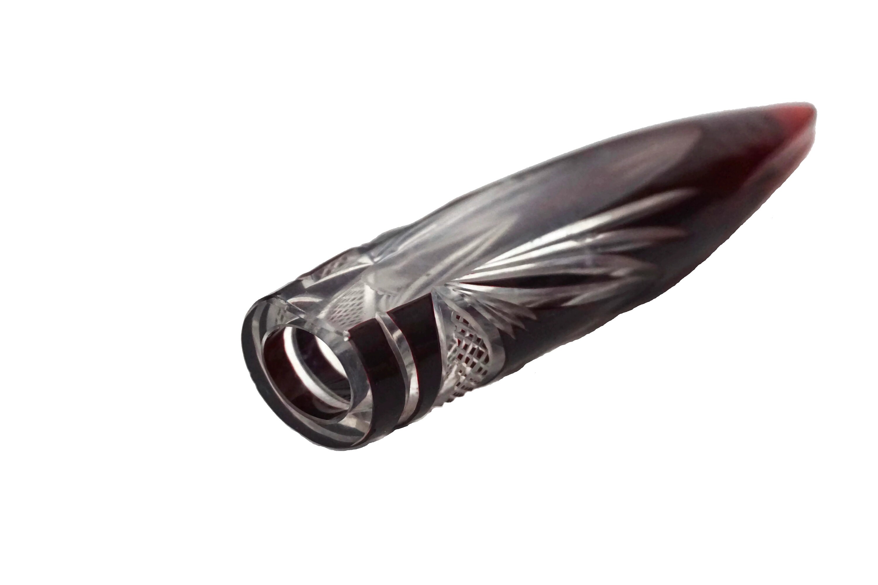 Antique Cut Glass Car Vase, Collectible French Automobile Bud and Stem