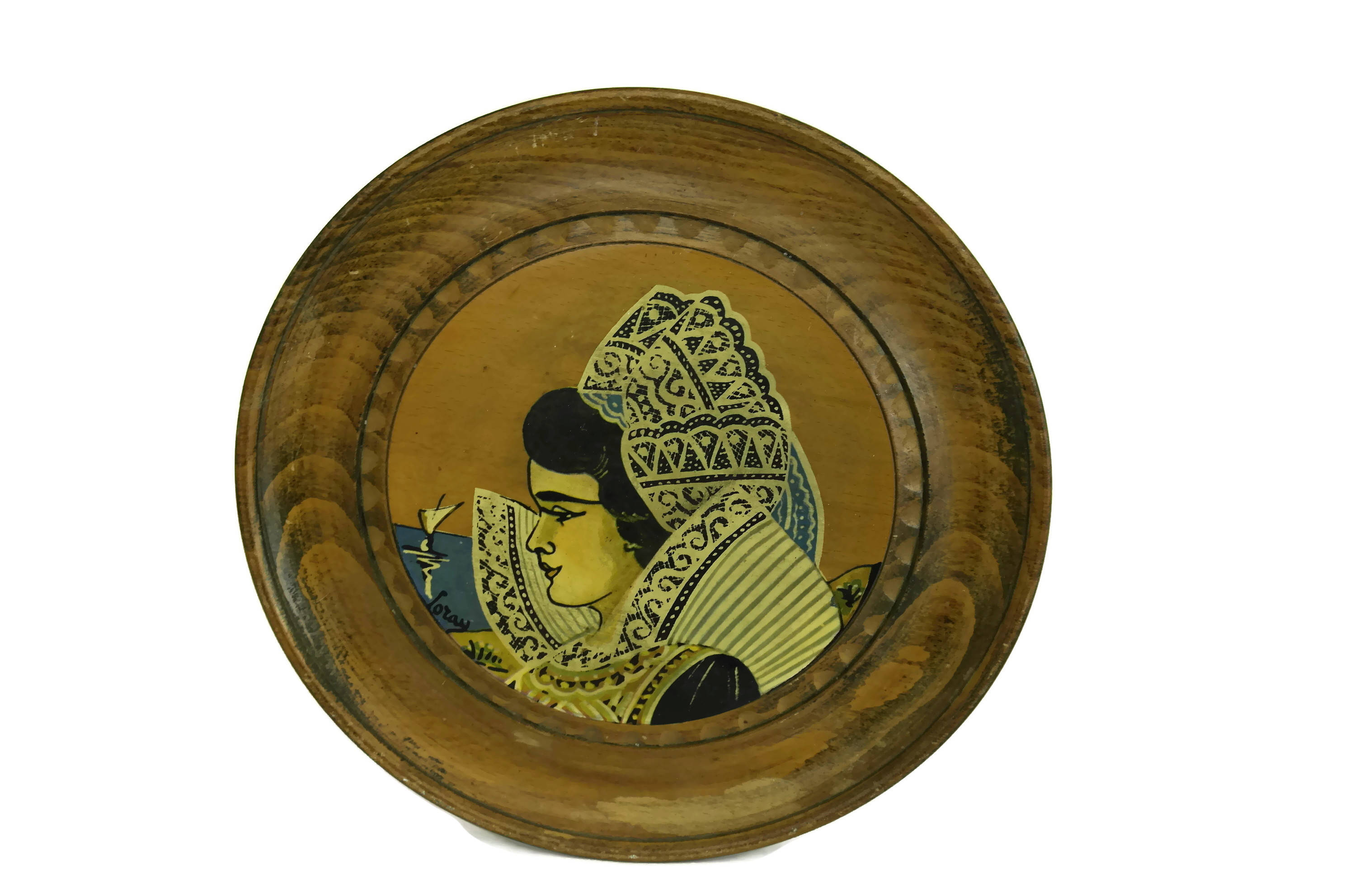 RESERVED for Ruth. French Breton Souvenir Plate with Woman Portrait